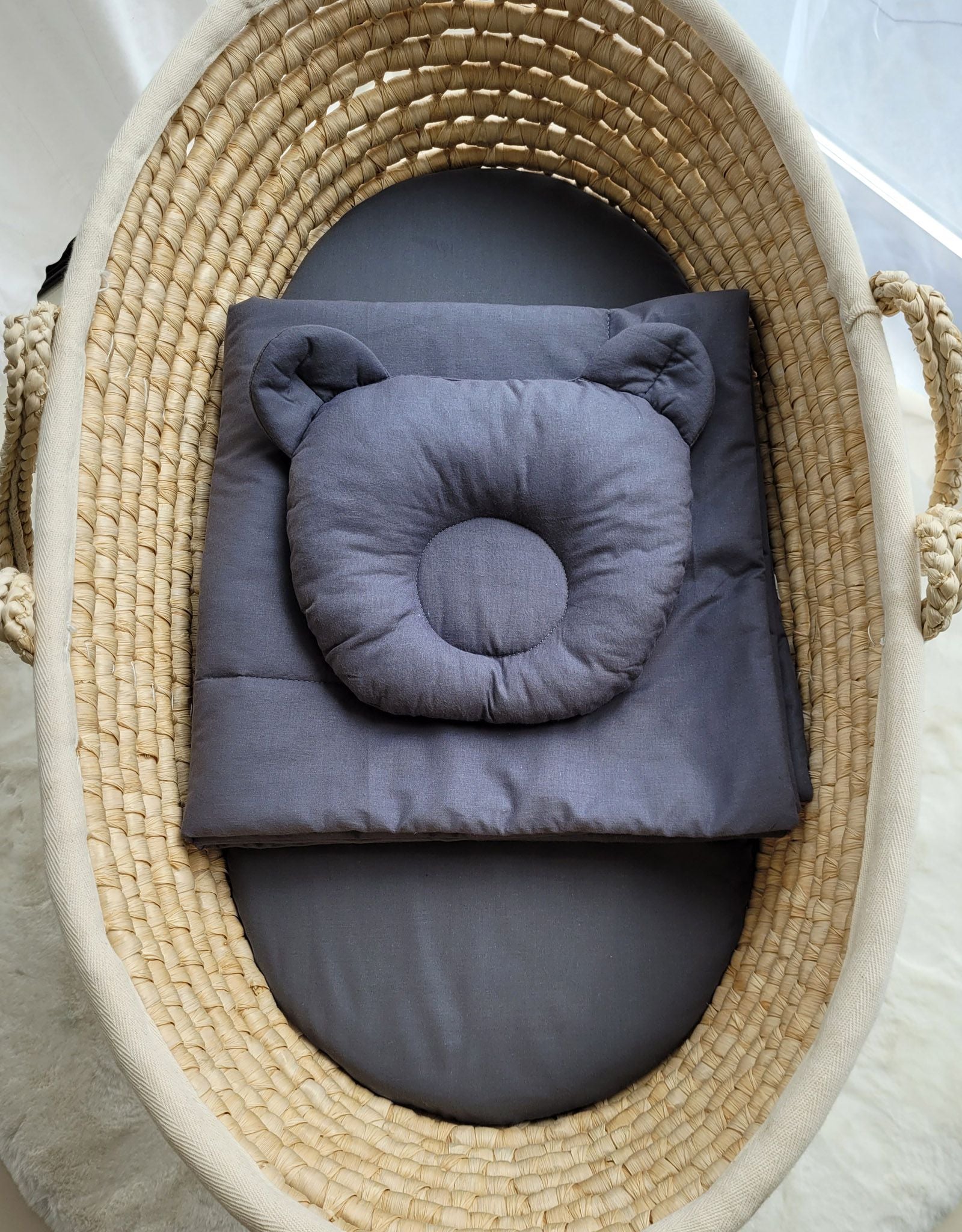 Blanket with pillow - 2pcs set - anthracite