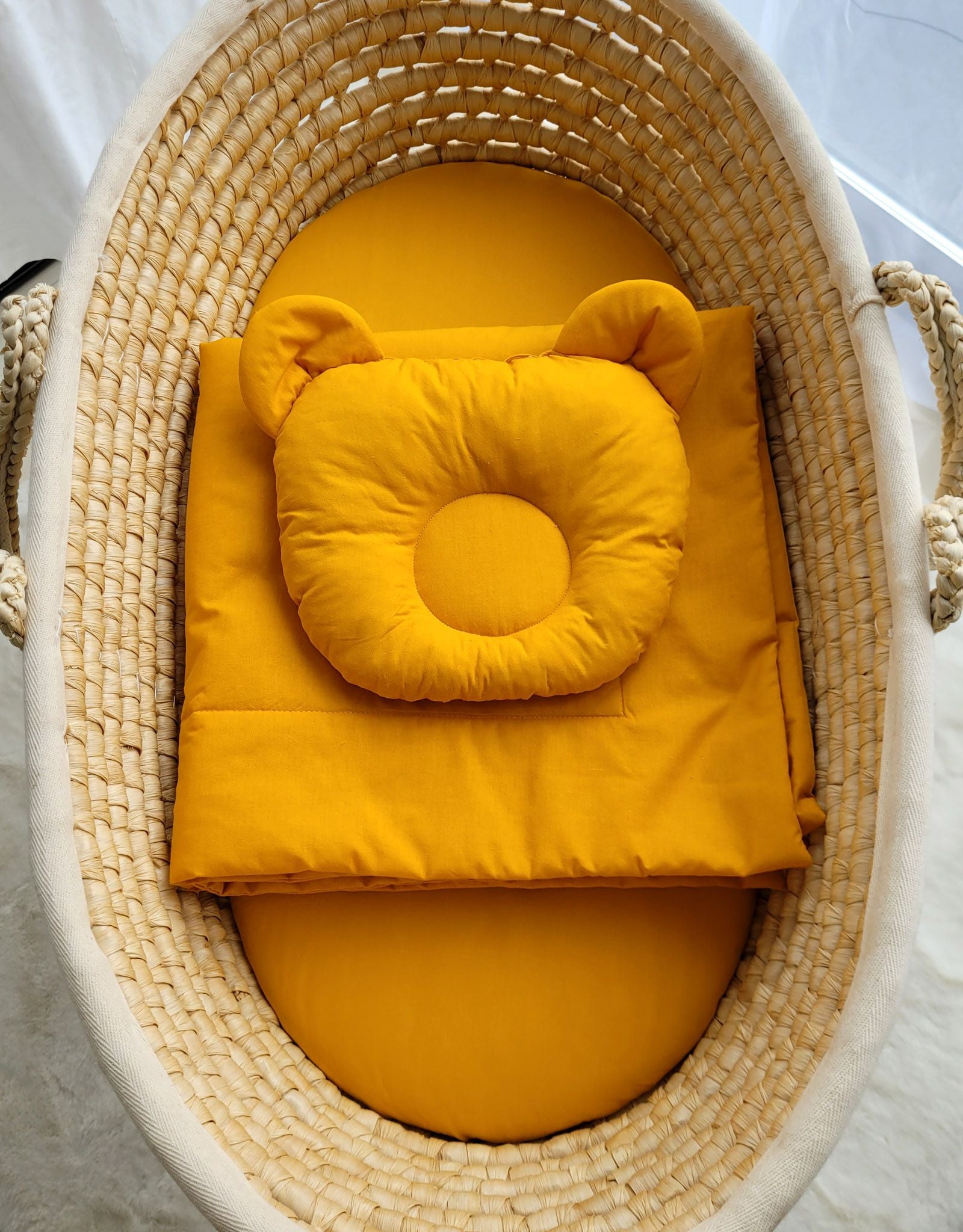 Blanket with pillow - 2pcs set - honey yellow