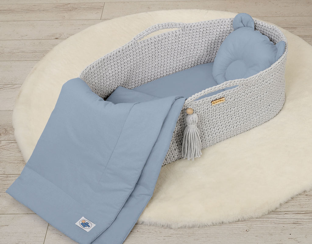 Blanket with pillow - 2pcs set - pastel blue