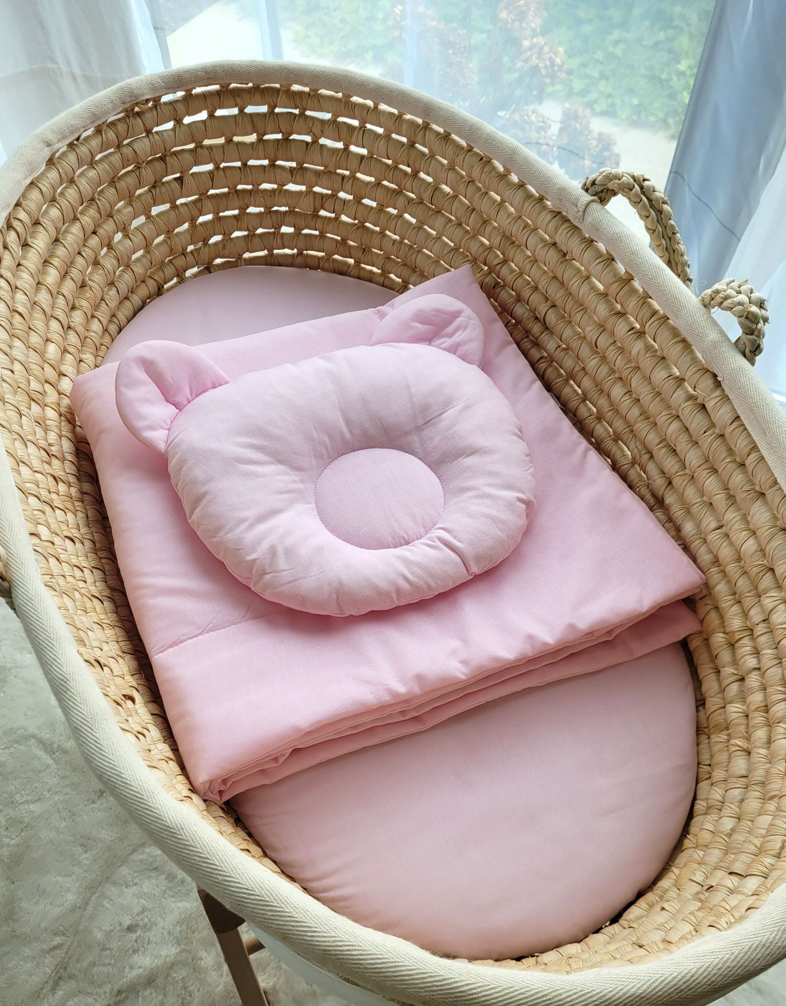 Blanket with pillow - 2pcs set - pink