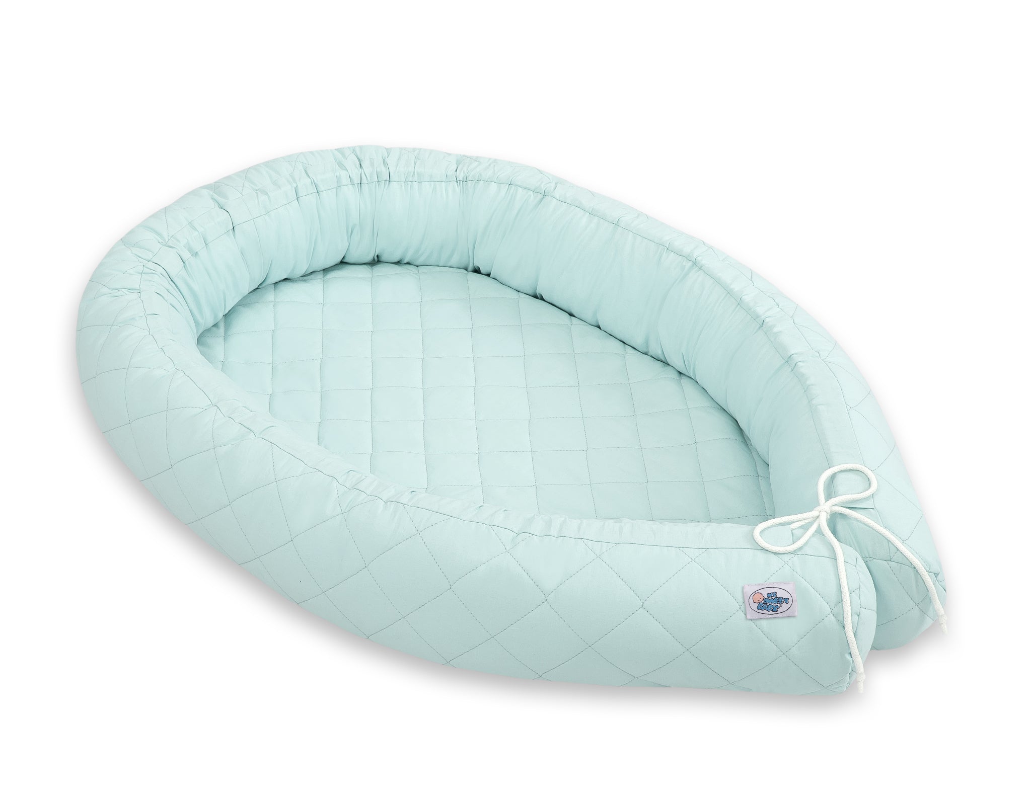 2-in-1 - Baby nest quilted - snake pillow bumper - white