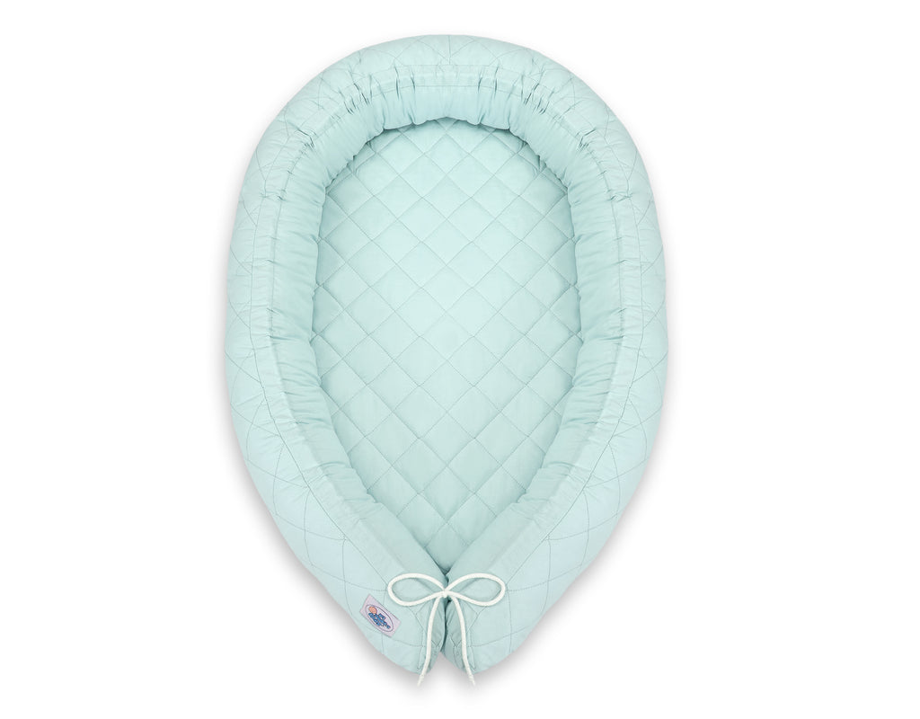 2-in-1 - Baby nest quilted - snake pillow bumper - white