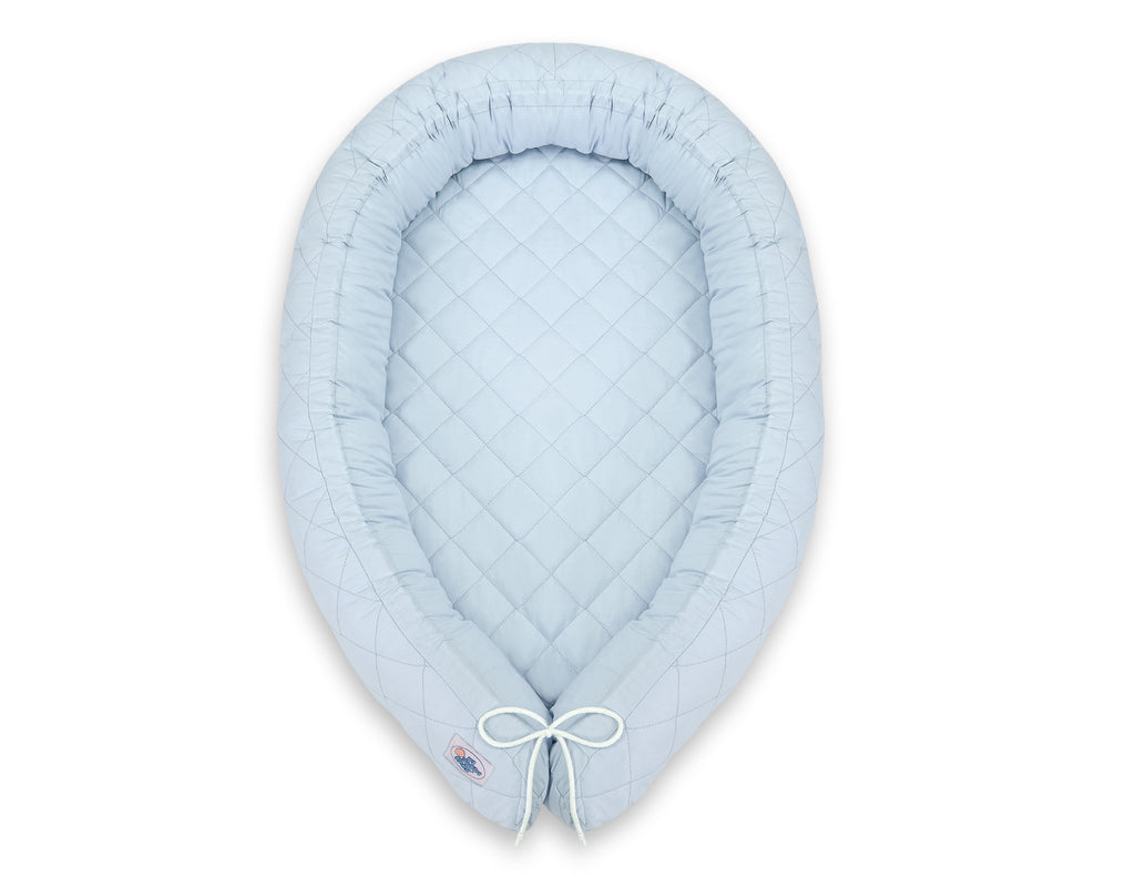 2-in-1 - Baby nest quilted - snake pillow bumper - white