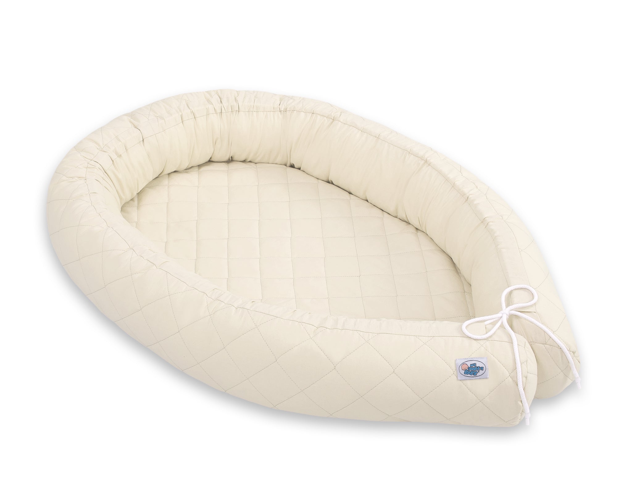 2-in-1 - Baby nest quilted - snake pillow bumper - white