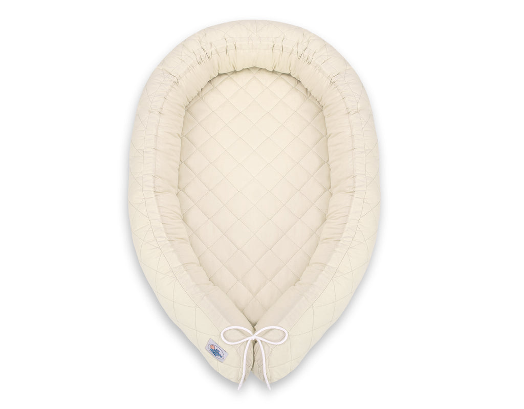 2-in-1 - Baby nest quilted - snake pillow bumper - white