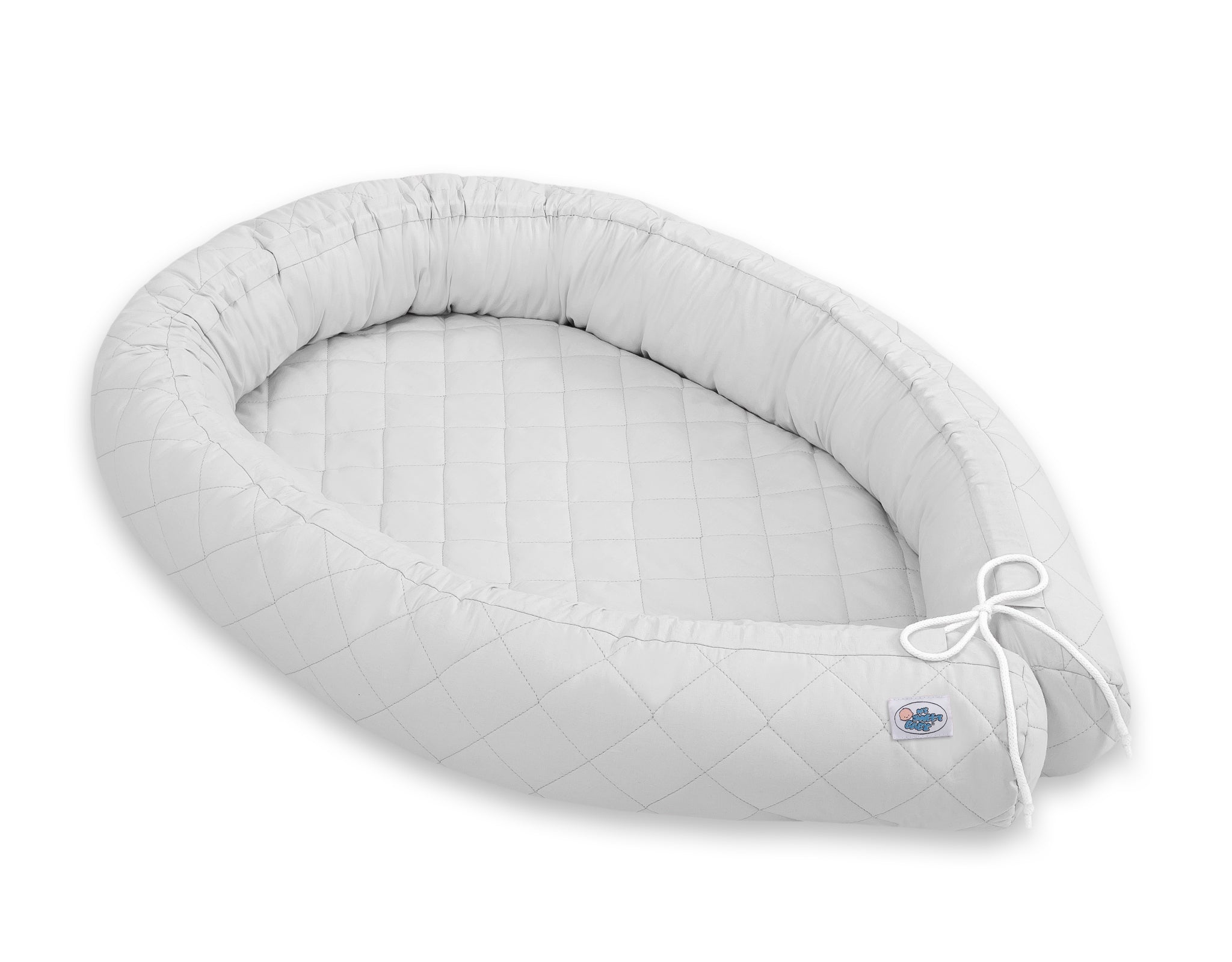 2-in-1 - Baby nest quilted - snake pillow bumper - white