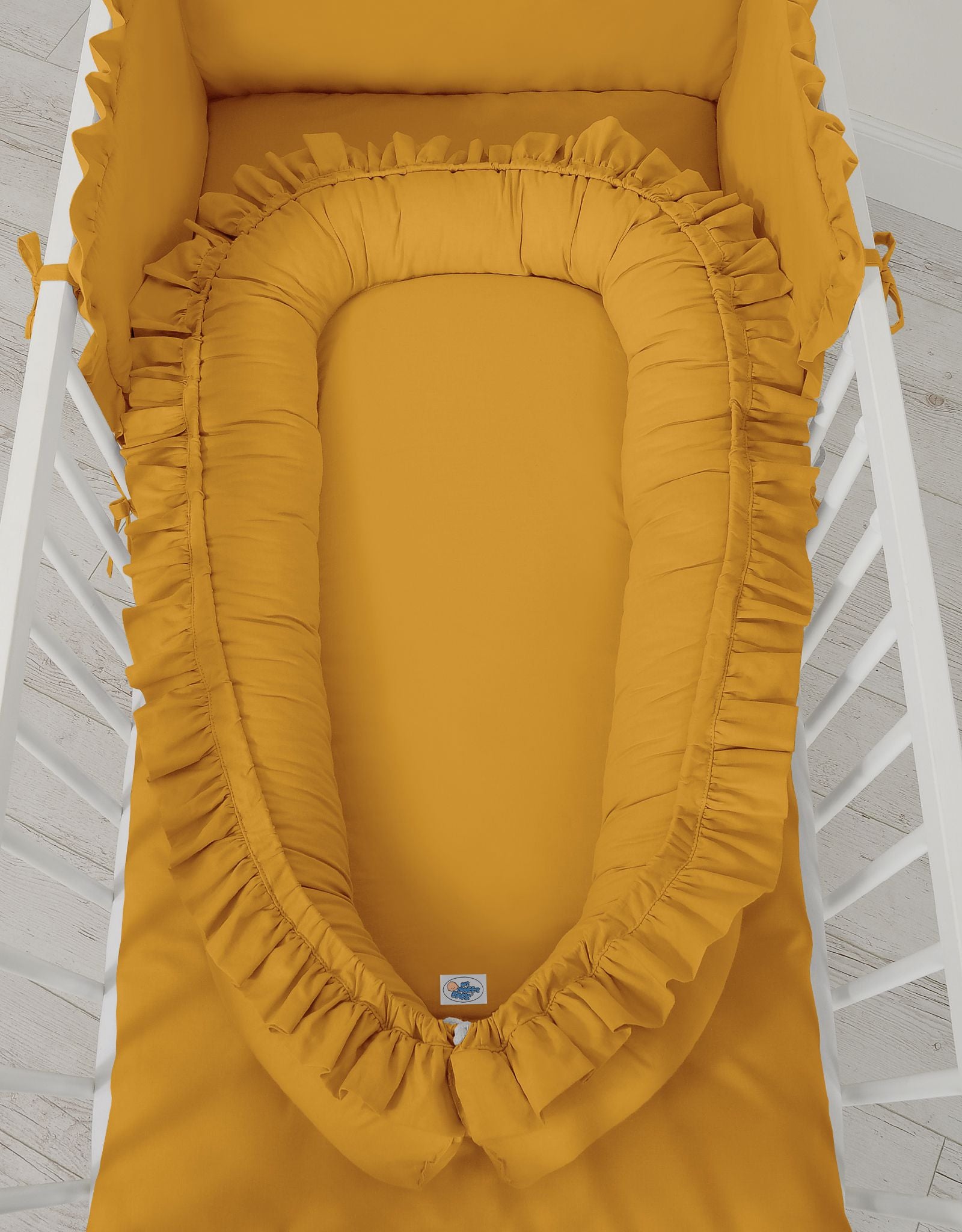 Baby nest Premium Cocoon for infants with a ruffle MY SWEET BABY- honey yellow