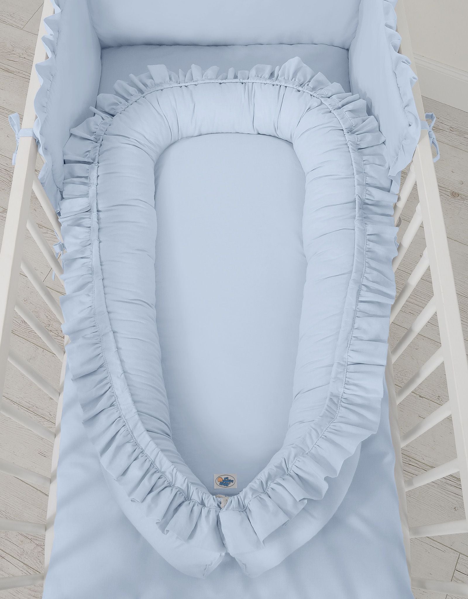 Baby nest Premium Cocoon for infants with a ruffle MY SWEET BABY- blue