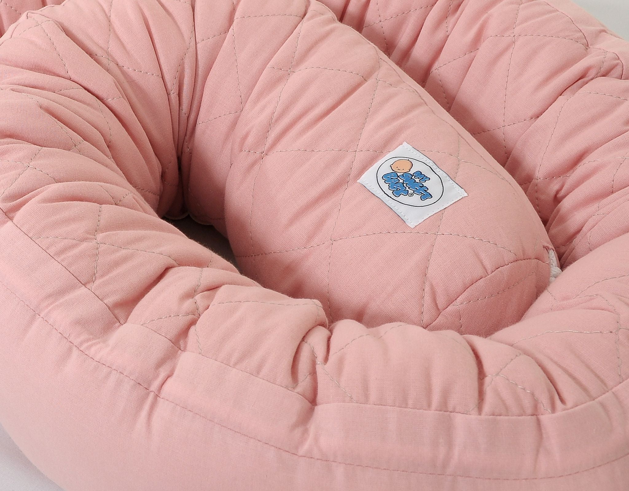 2-in-1 - Baby nest quilted - snake pillow bumper - white