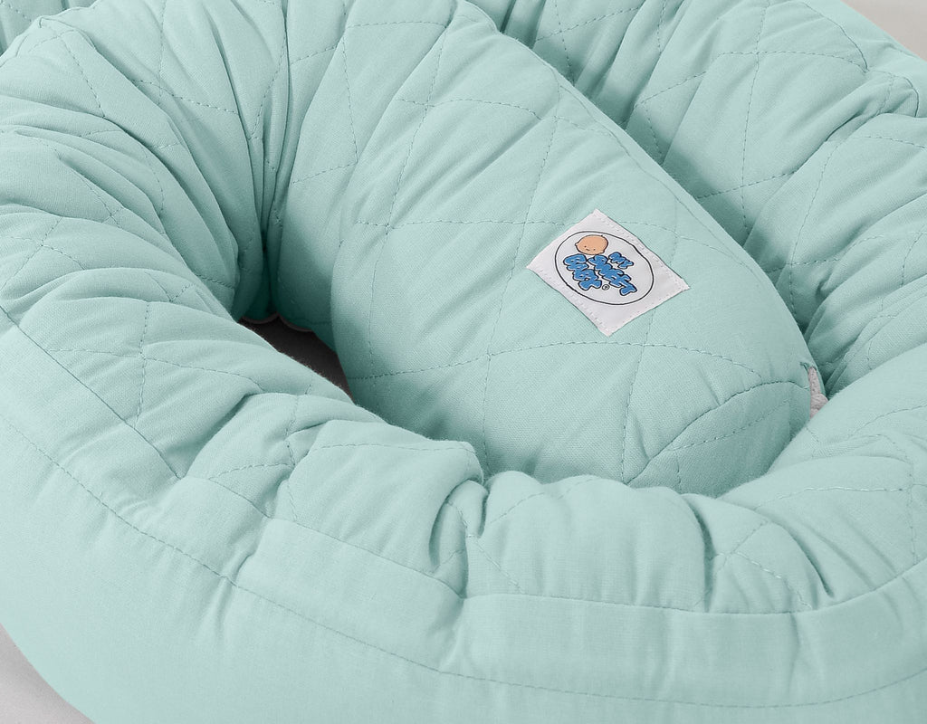 2-in-1 - Baby nest quilted - snake pillow bumper - white