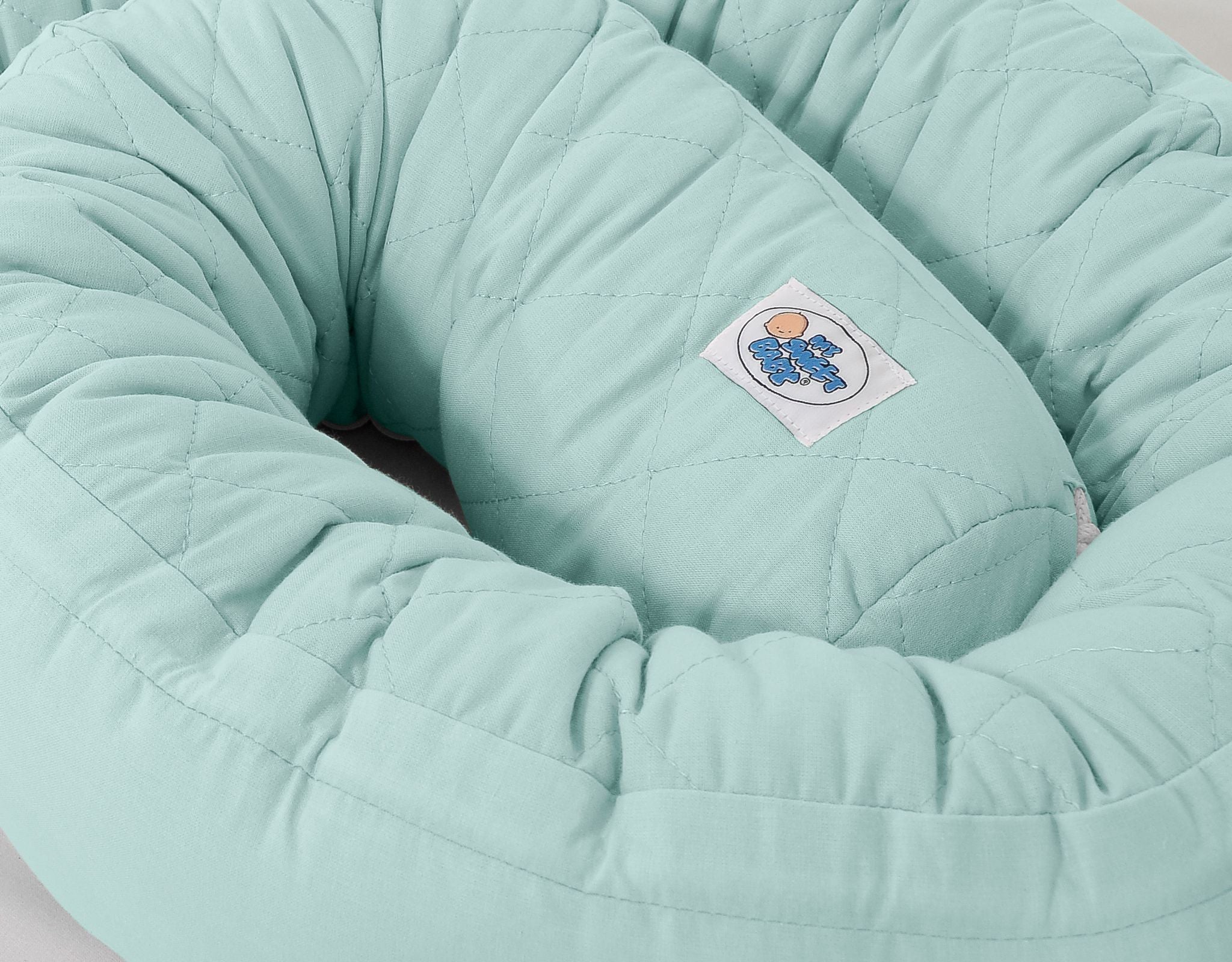 2-in-1 - Baby nest quilted - snake pillow bumper - white