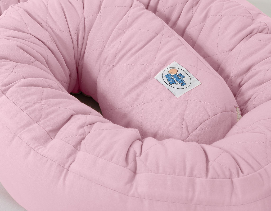 2-in-1 - Baby nest quilted - snake pillow bumper - white