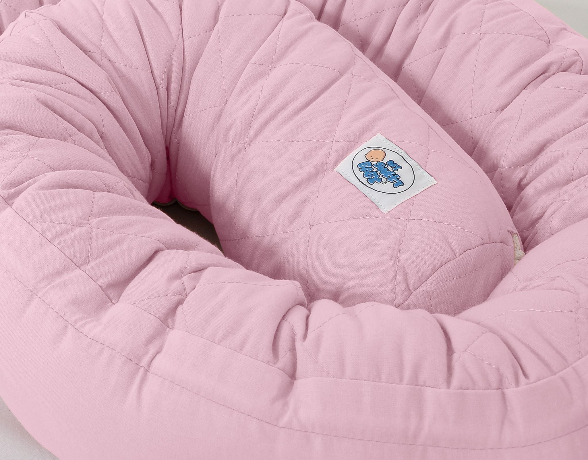 2-in-1 - Baby nest quilted - snake pillow bumper - white