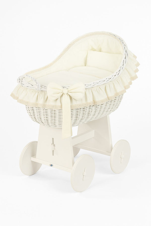 Moses Basket Wicker Hood Crib (Carina)