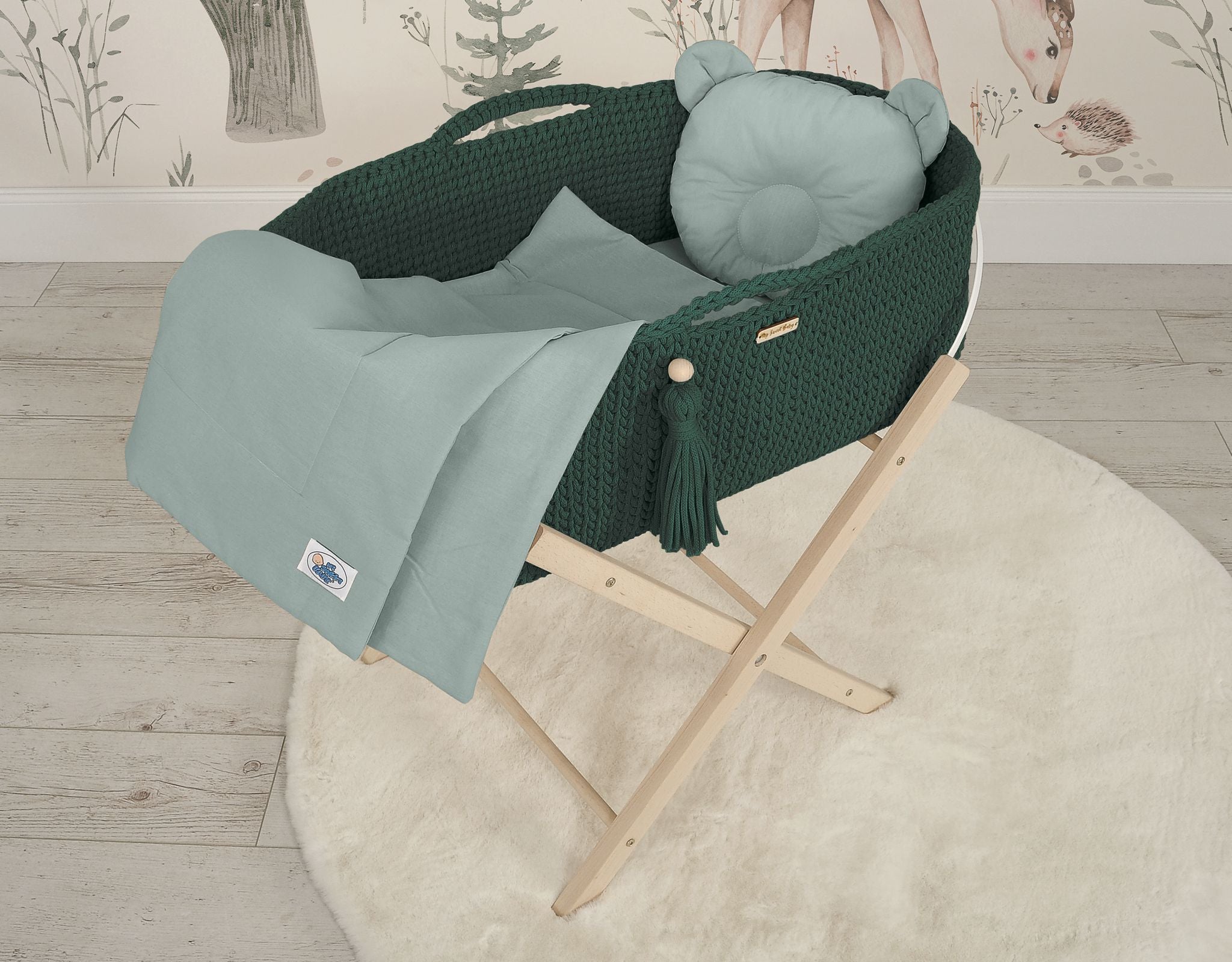 Blanket with pillow - 2pcs set - pastel green