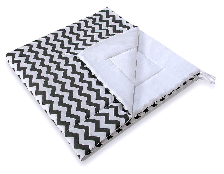 Teepee tent for kids +play mat + decorative feathers - Chevron black