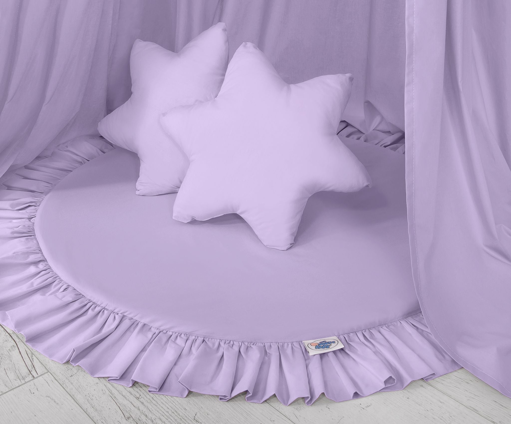 Set: Hanging baldachin for children's room cotton + Floor play mat- lila