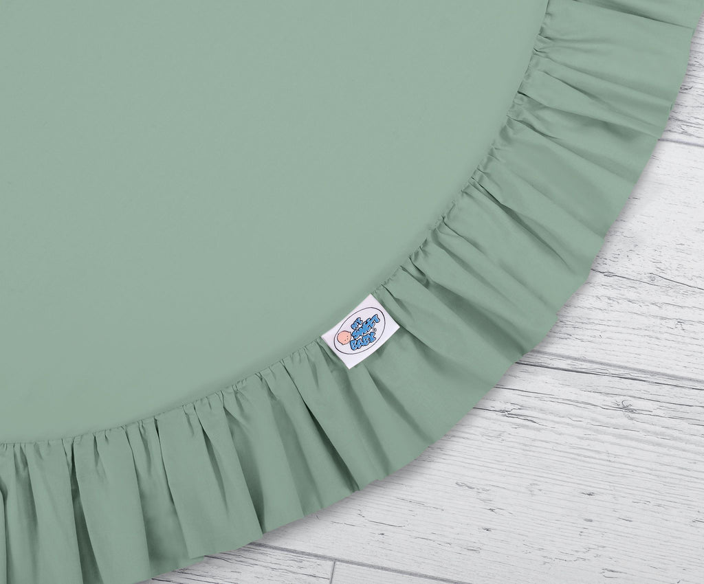 Set: Hanging baldachin for children's room cotton + Floor play mat- pastel green