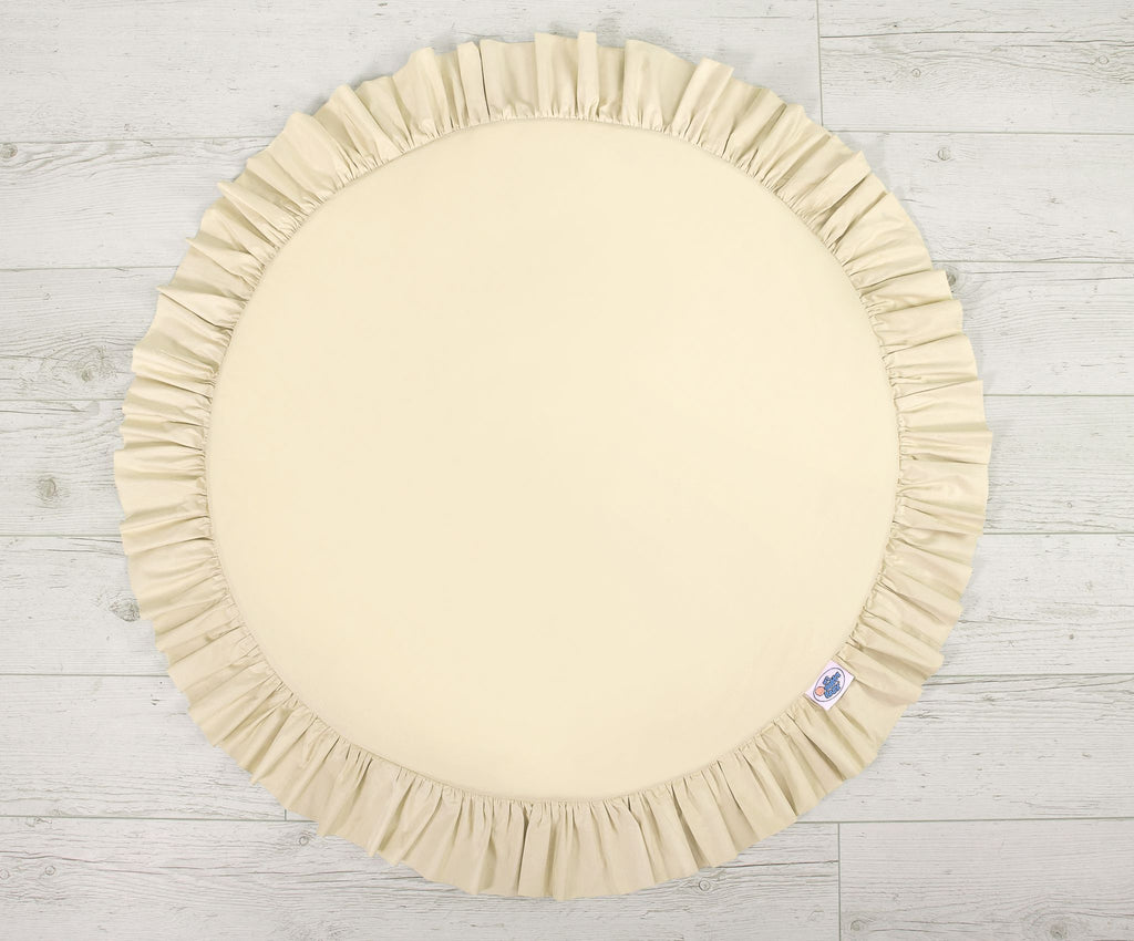 Set: Hanging baldachin for children's room cotton + Floor play mat- cream