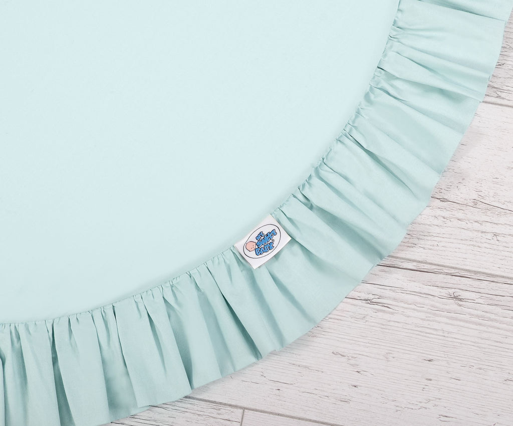 Set: Hanging baldachin for children's room cotton + Floor play mat- mint