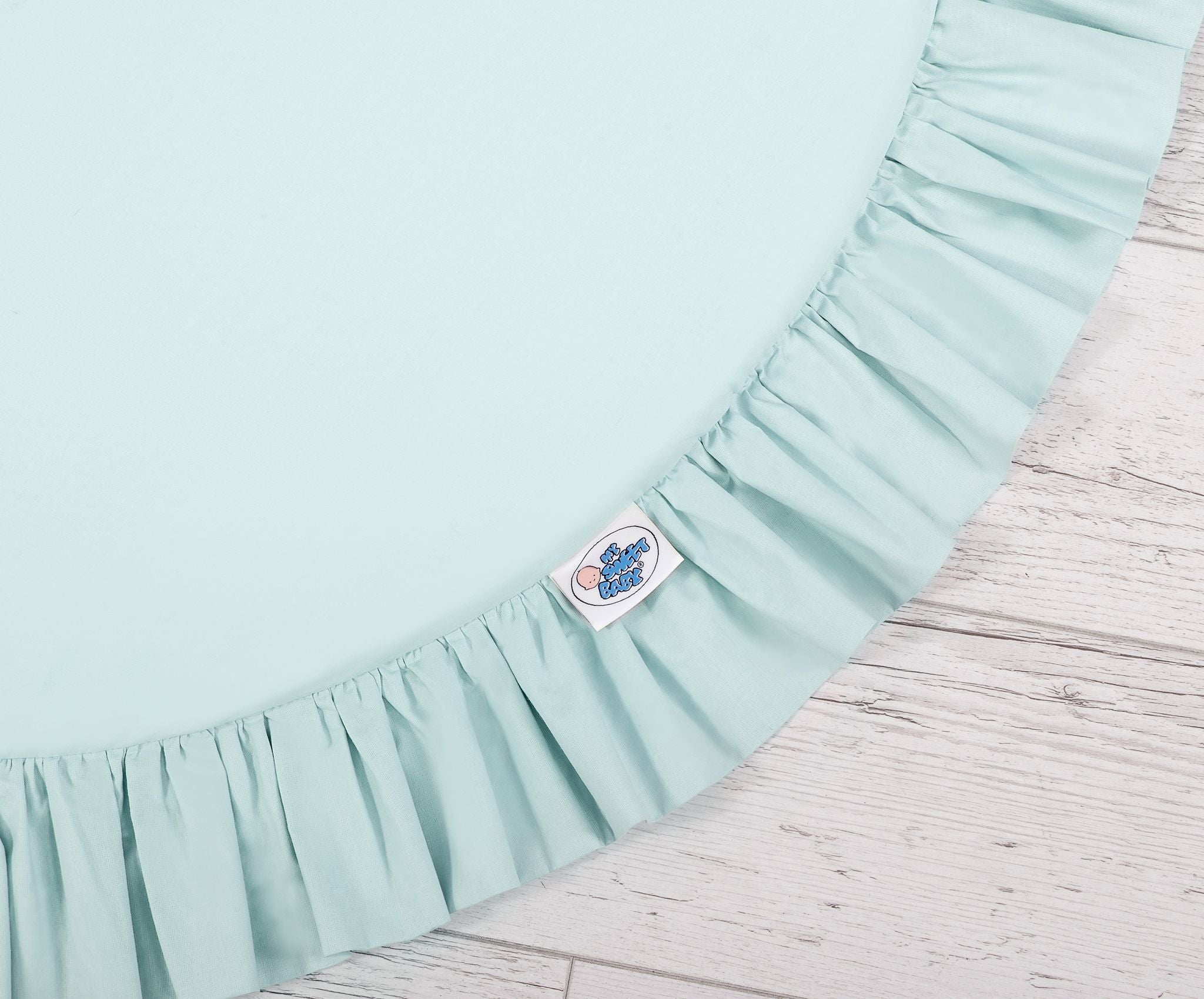 Set: Hanging baldachin for children's room cotton + Floor play mat- mint