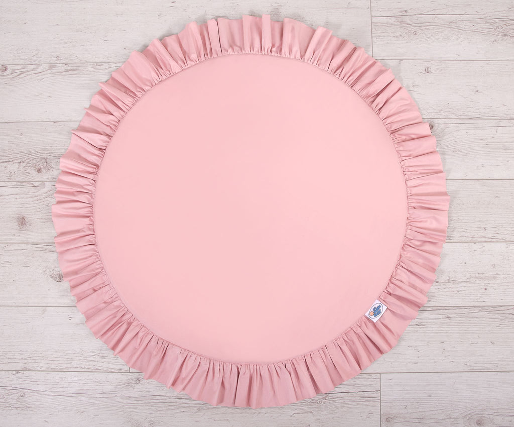 Set: Hanging baldachin for children's room cotton + Floor play mat- pastel pink