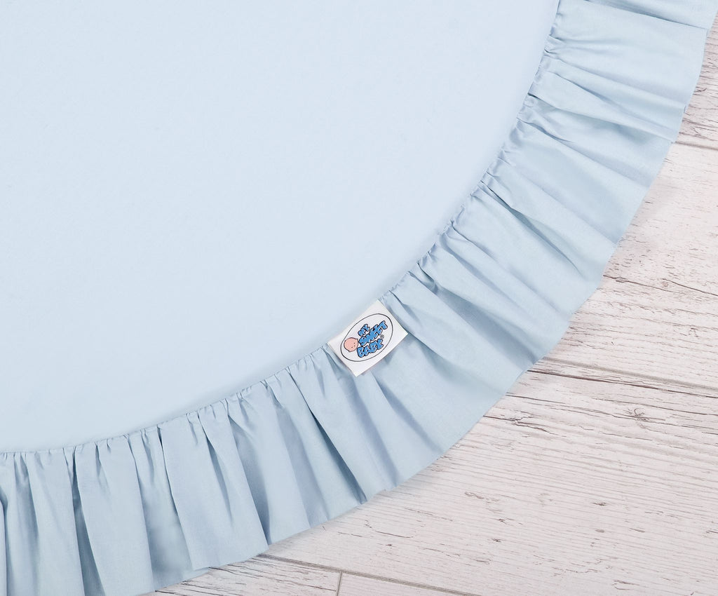 Set: Hanging baldachin for children's room cotton + Floor play mat - blue