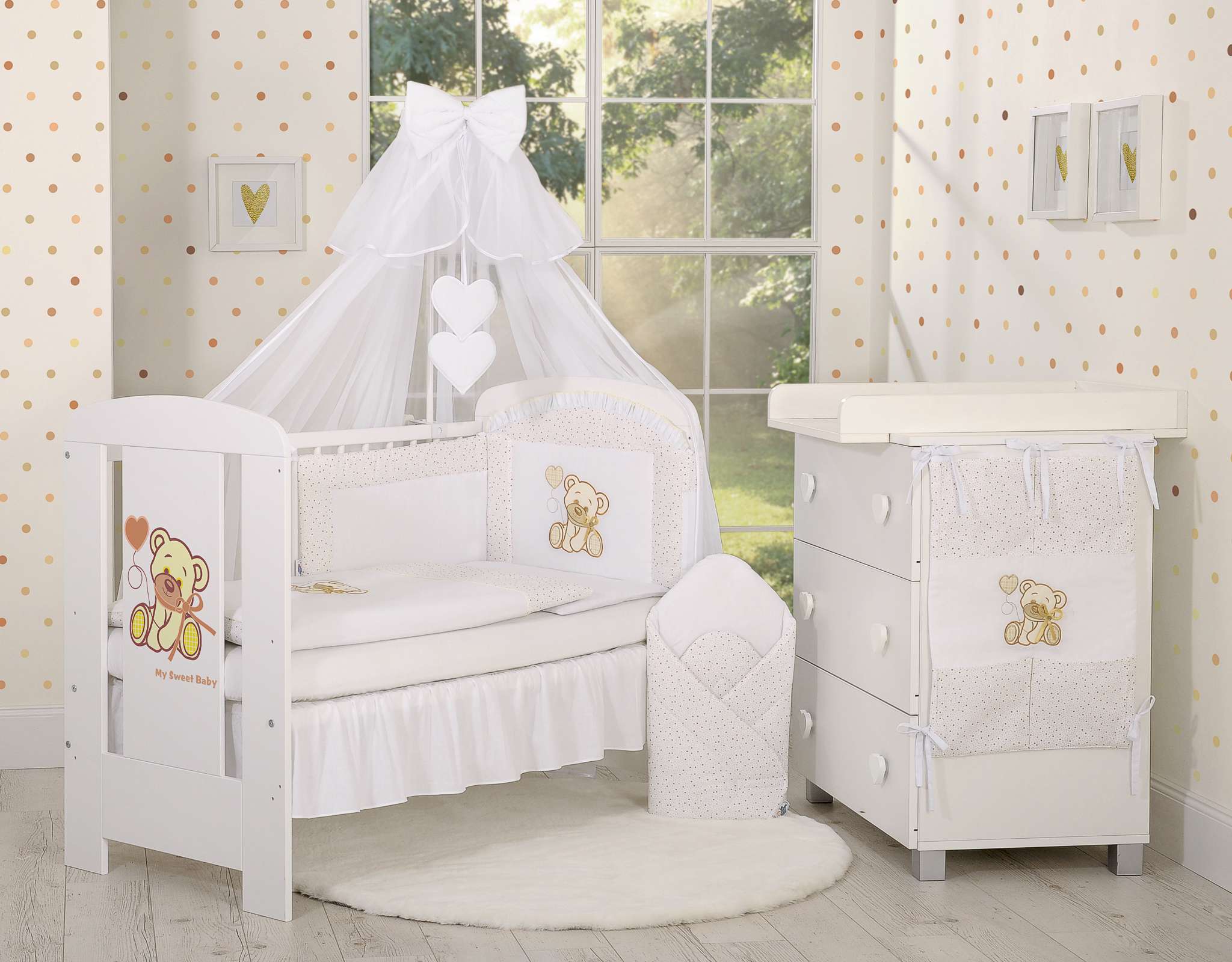 Baby nest - Bear with bow white