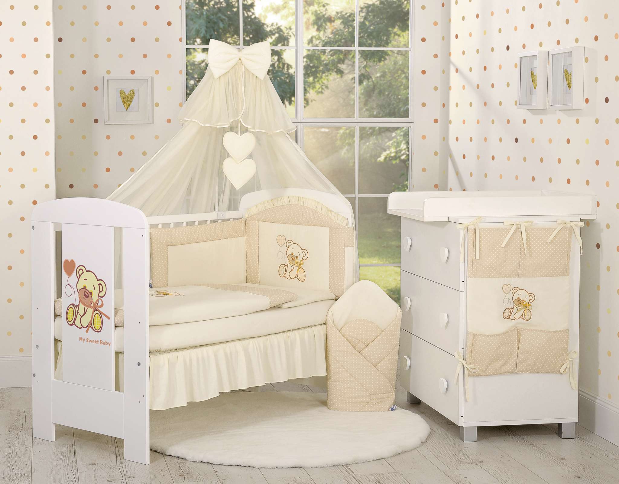 Baby nest - Bear with bow cream