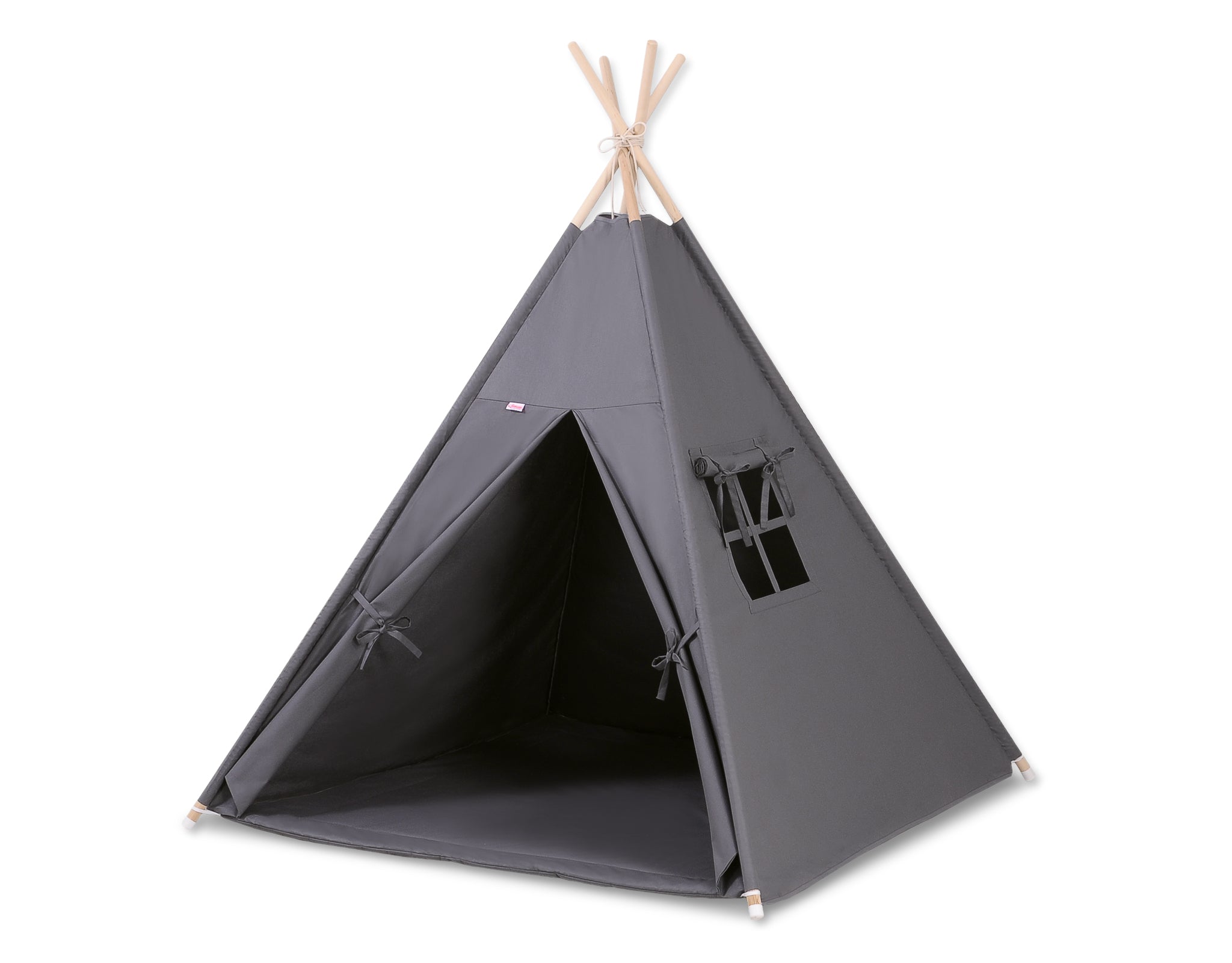 Teepee tent for kids +play mat + decorative feathers - anthracite