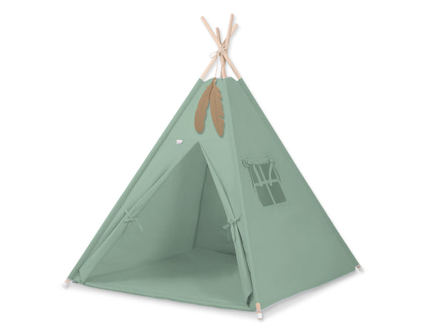 Teepee Tent for Kids + Play Mat + Decorative Feathers