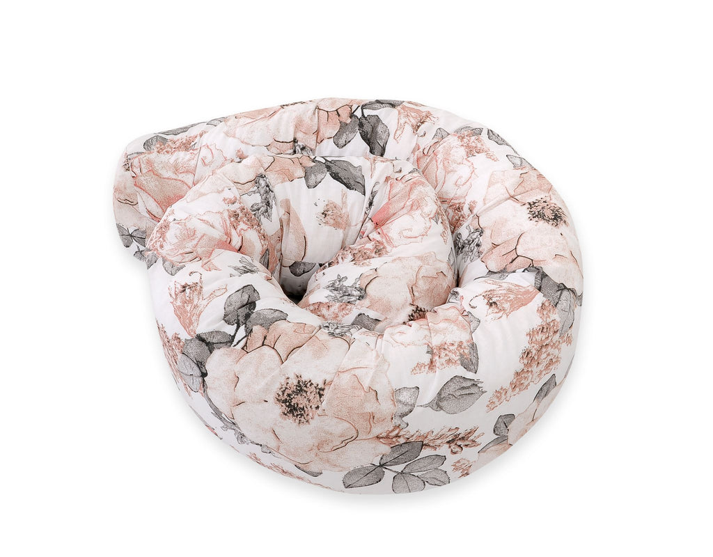 Roller bumper for baby bed - sepia roses