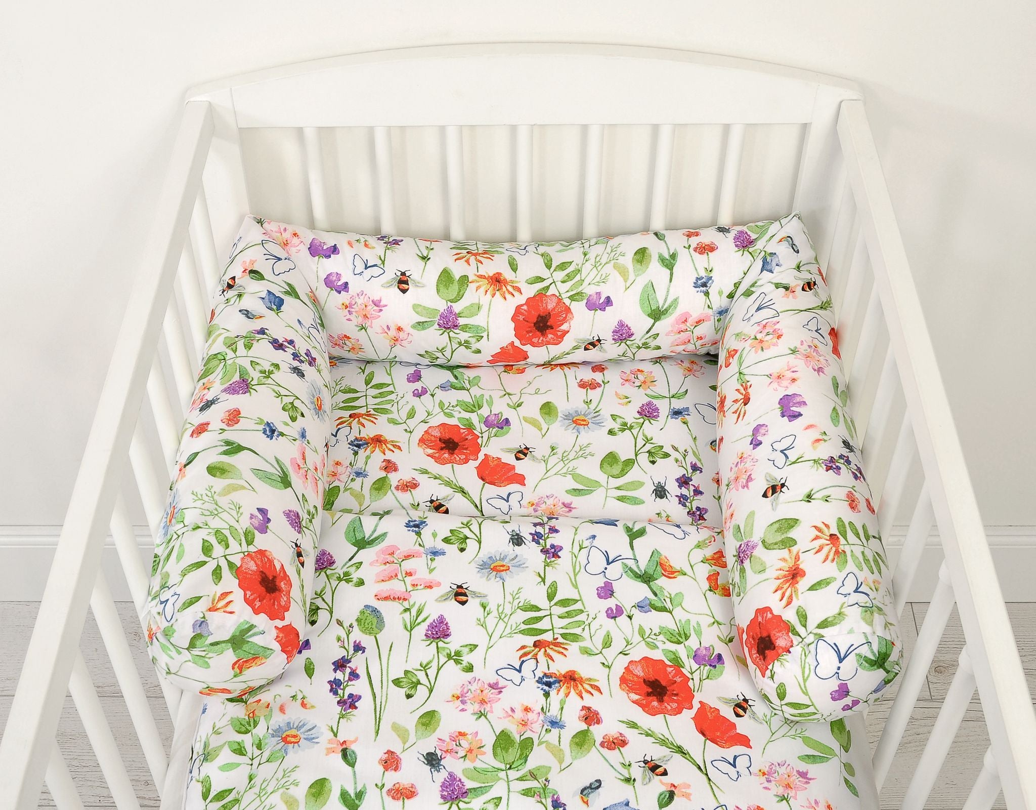 Roller bumper for baby bed - meadow