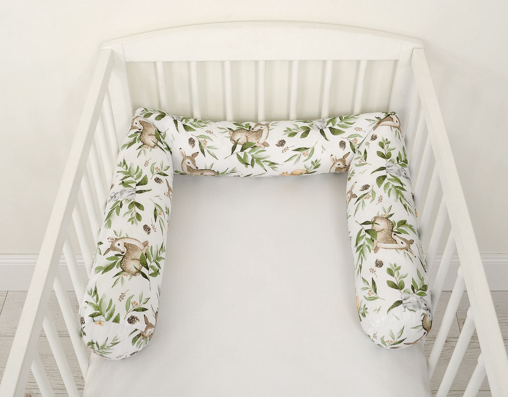 Roller bumper for baby bed - woodland green