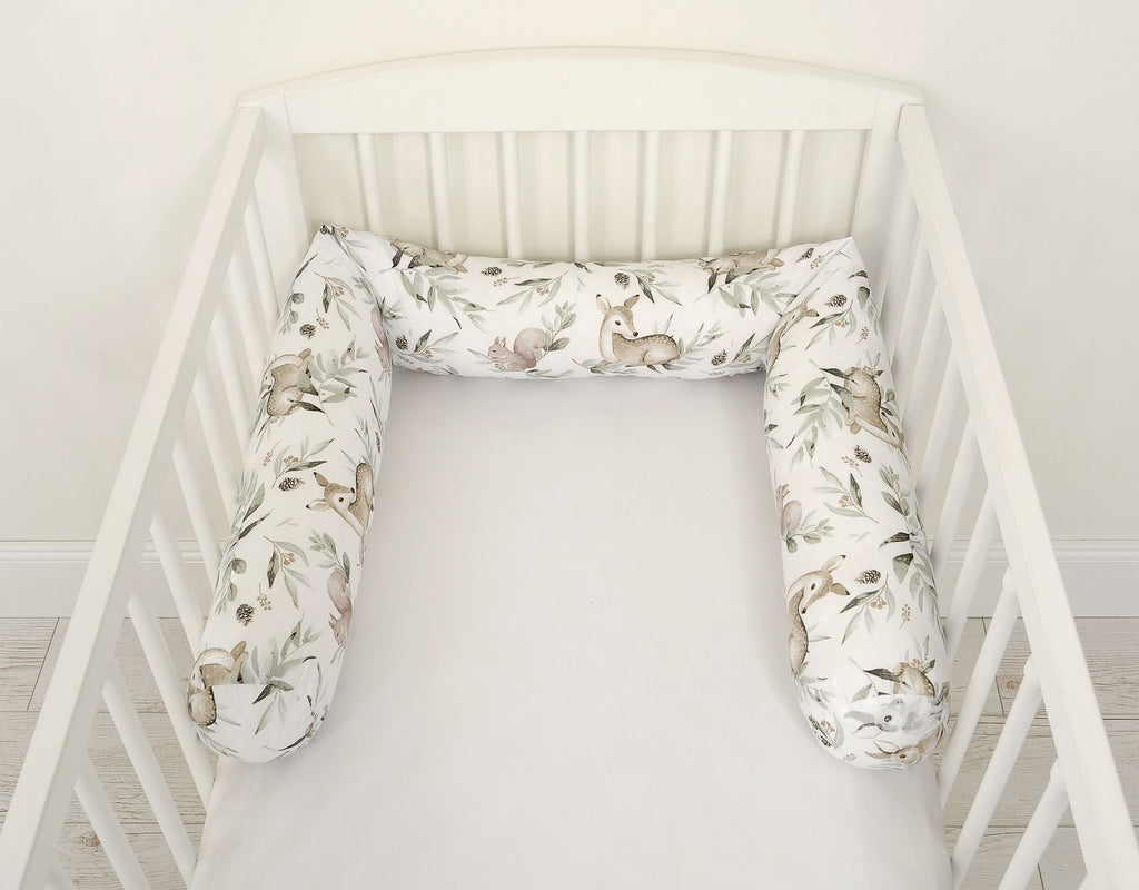 Roller bumper for baby bed - woodland olive