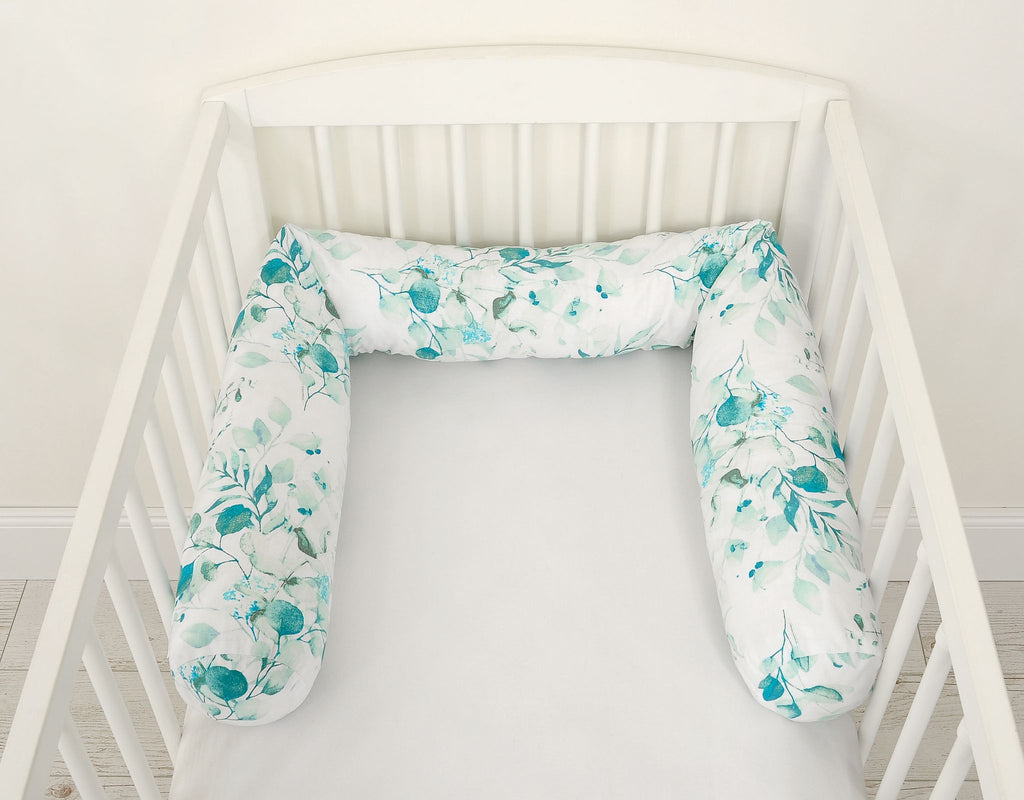 Roller bumper for baby bed -  eucaliptus mint