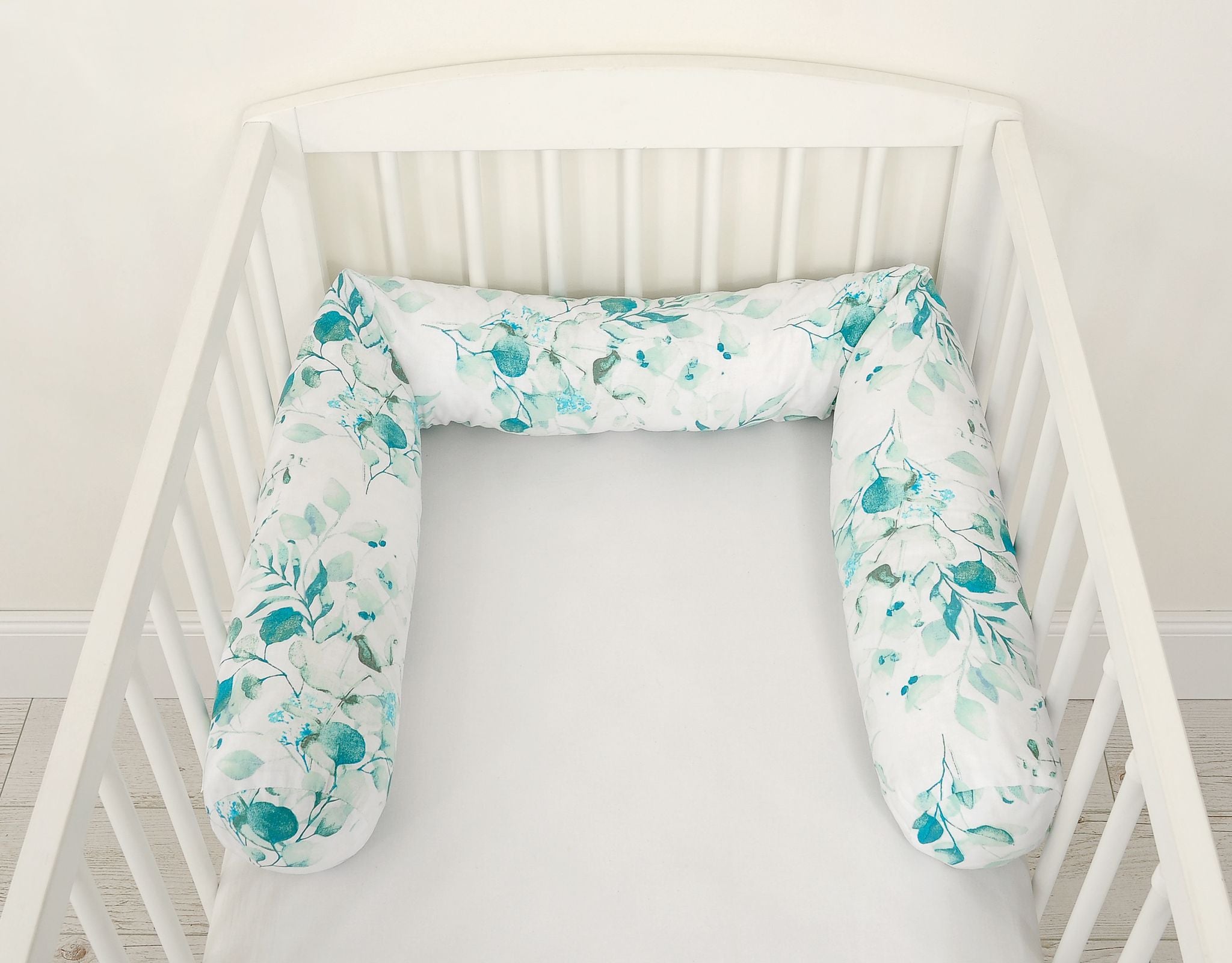 Roller bumper for baby bed -  eucaliptus mint