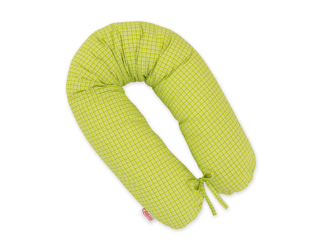 Pregnancy pillow- Longer, removable pillowcase - Green checkered