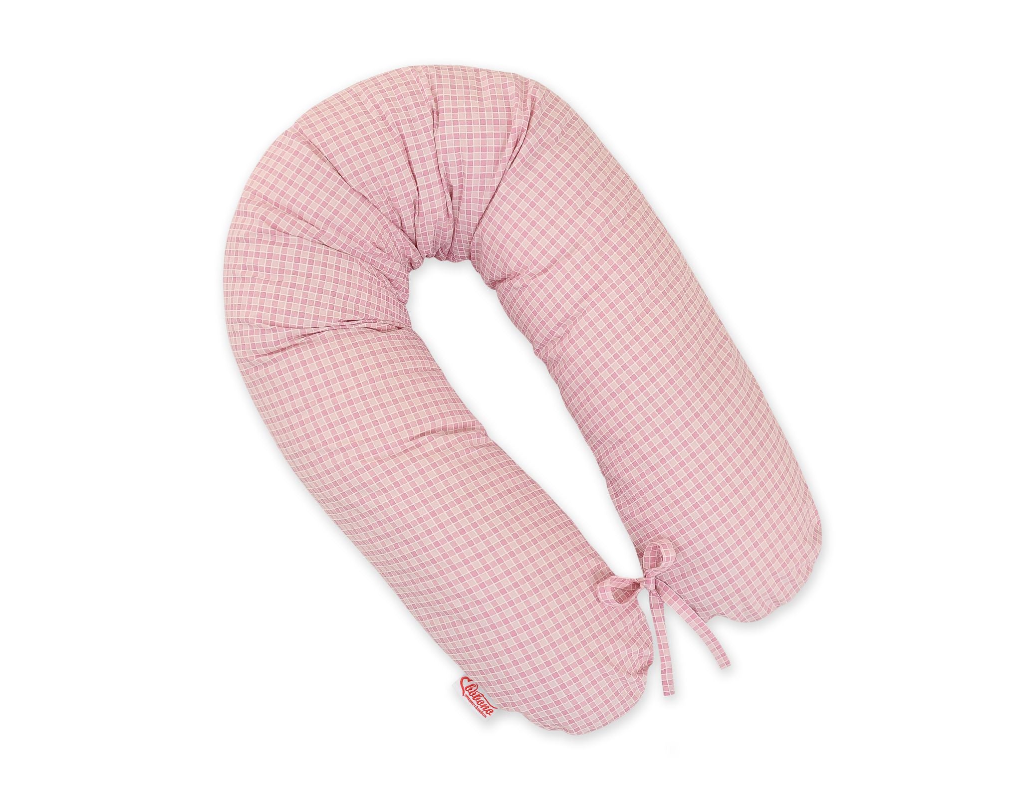 Pregnancy pillow- Longer, removable pillowcase - Pink check