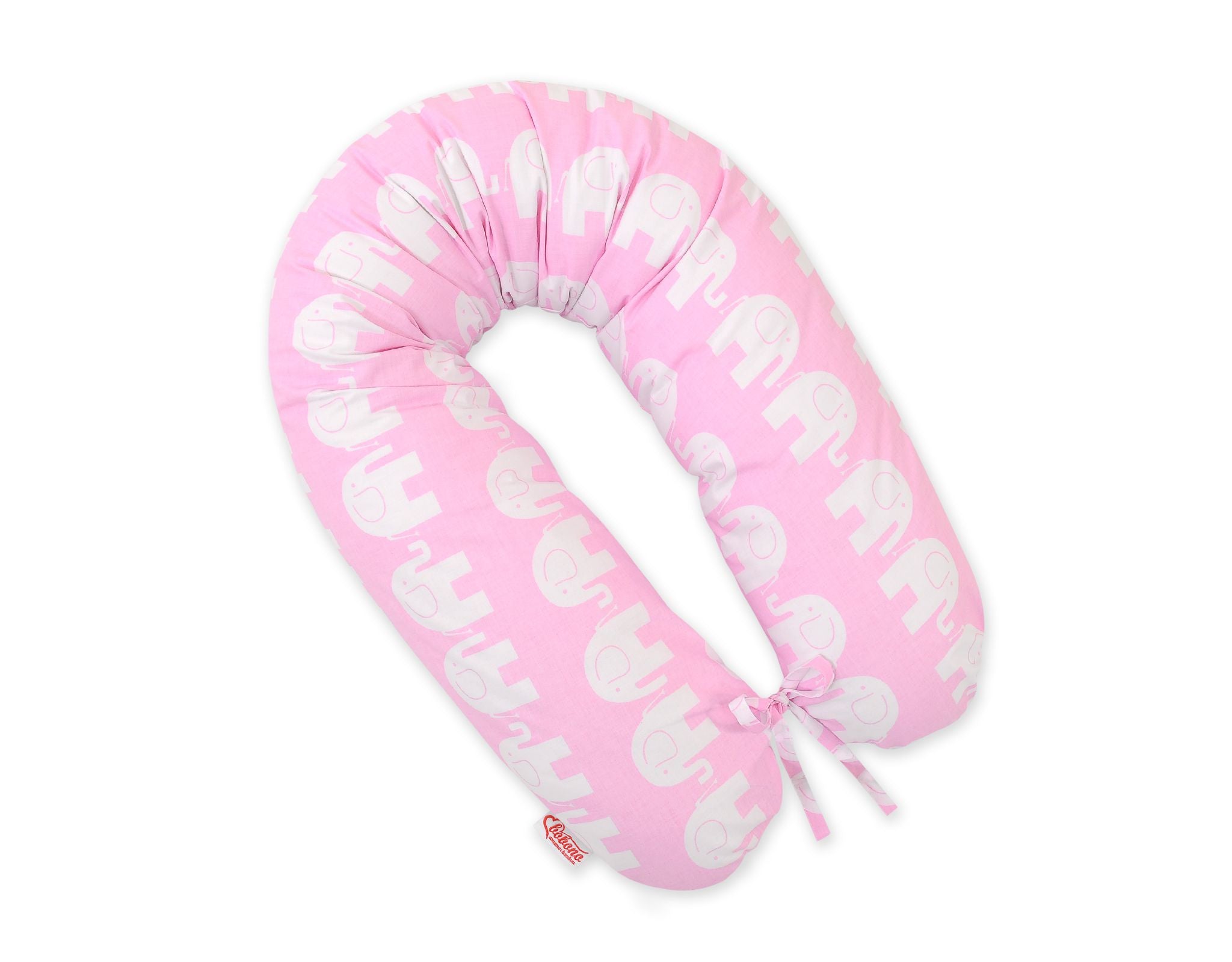 Pregnancy pillow- Longer, removable pillowcase - Elephants pink