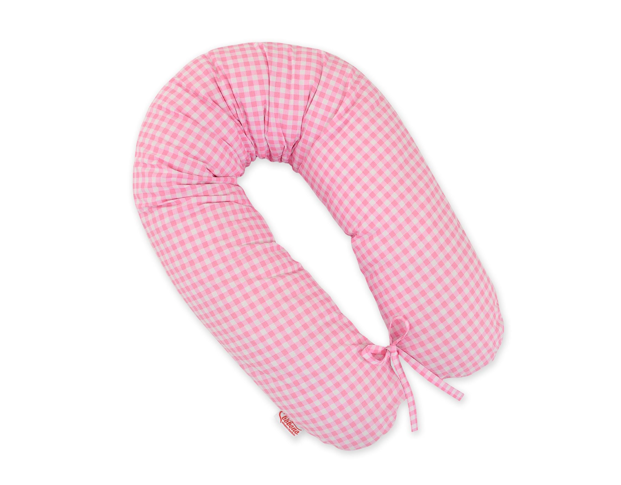 Pregnancy pillow- Longer, removable pillowcase - Pink checkered