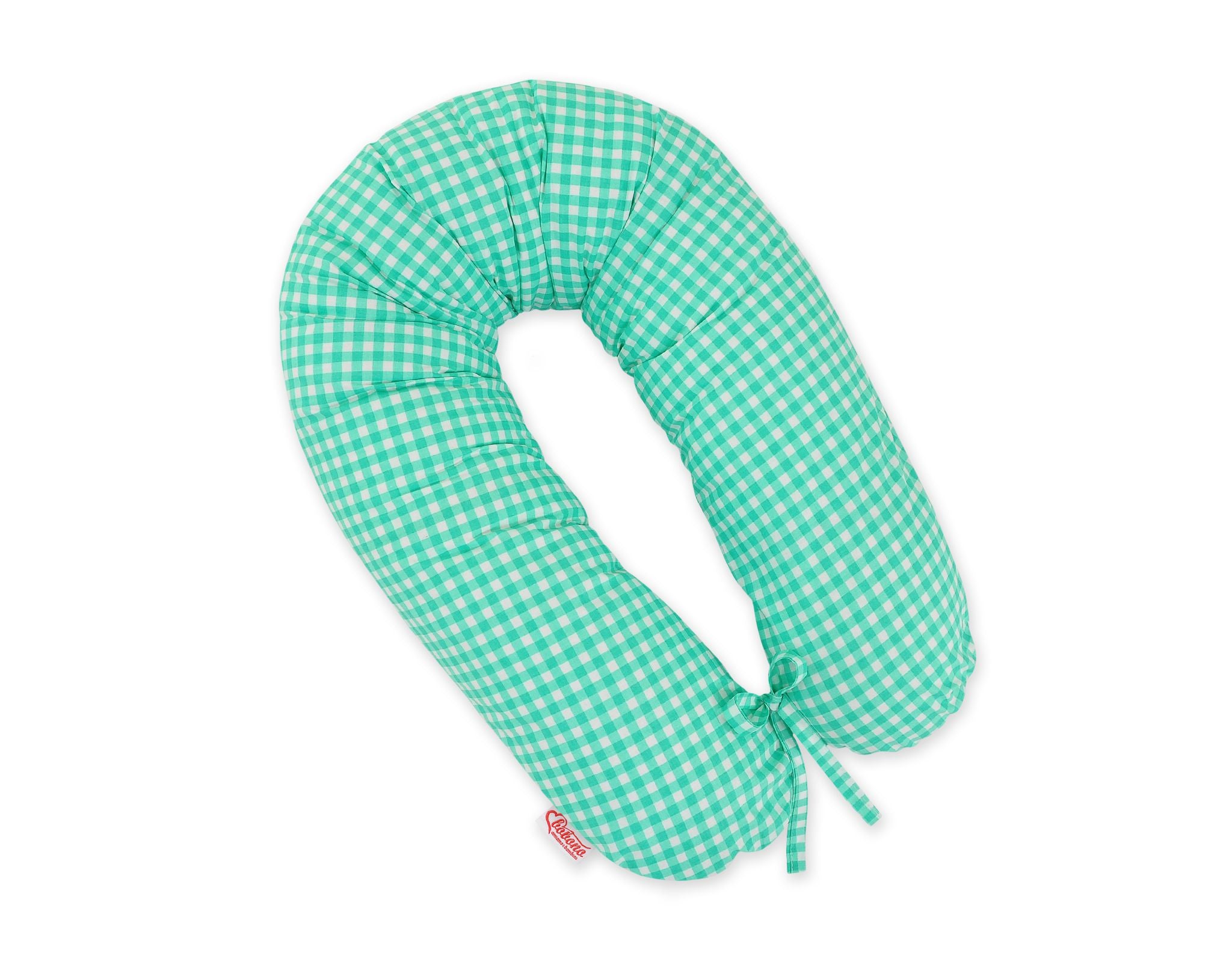 Pregnancy pillow- Longer, removable pillowcase - Mint checkered