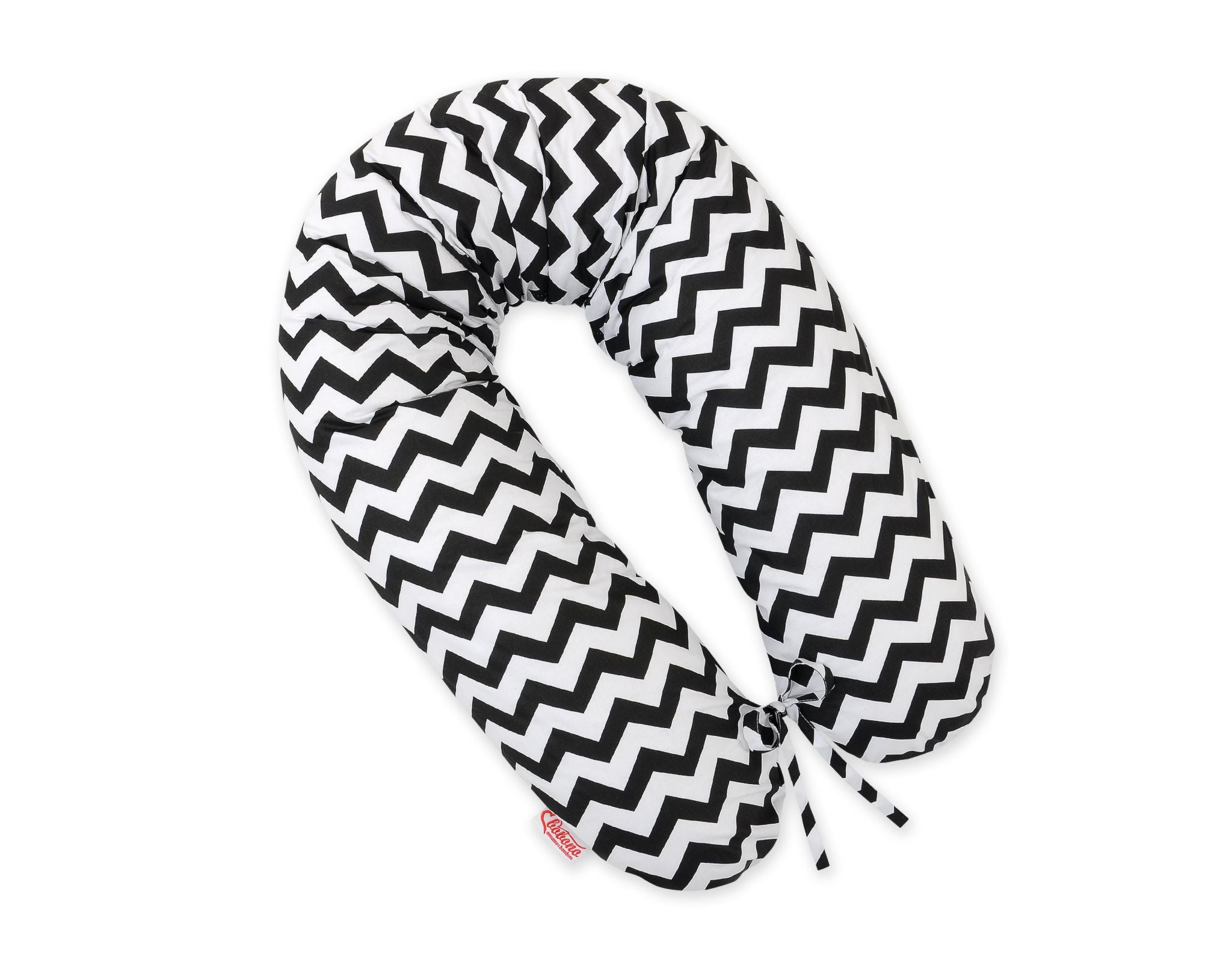 Pregnancy pillow- Longer, removable pillowcase - Chevron black
