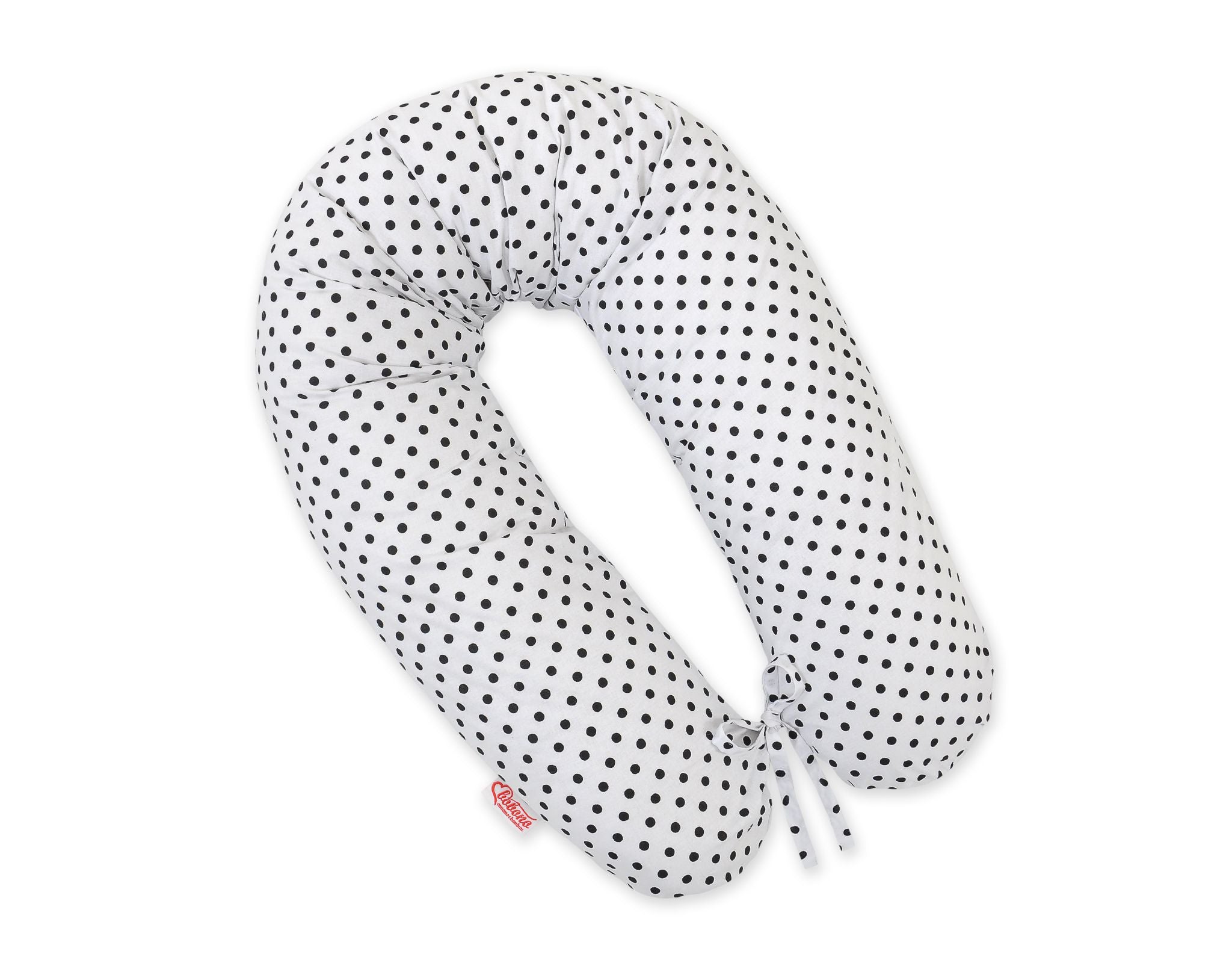 Pregnancy pillow- Longer, removable pillowcase - black dots