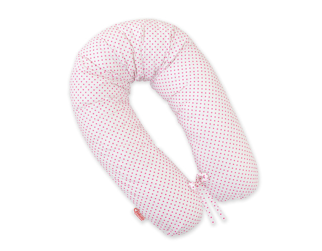 Pregnancy pillow- Longer, removable pillowcase - pink dots