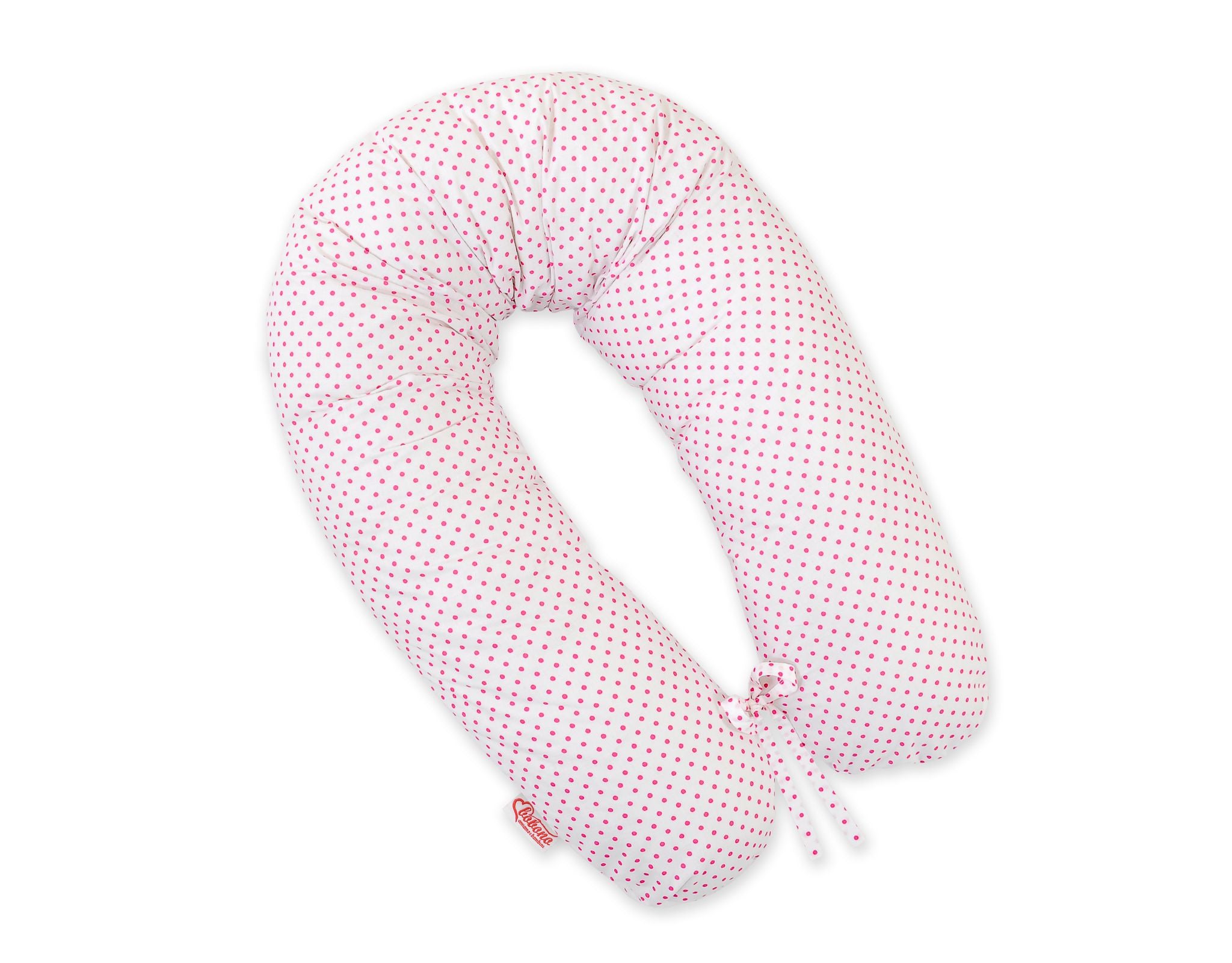 Pregnancy pillow- Longer, removable pillowcase - pink dots