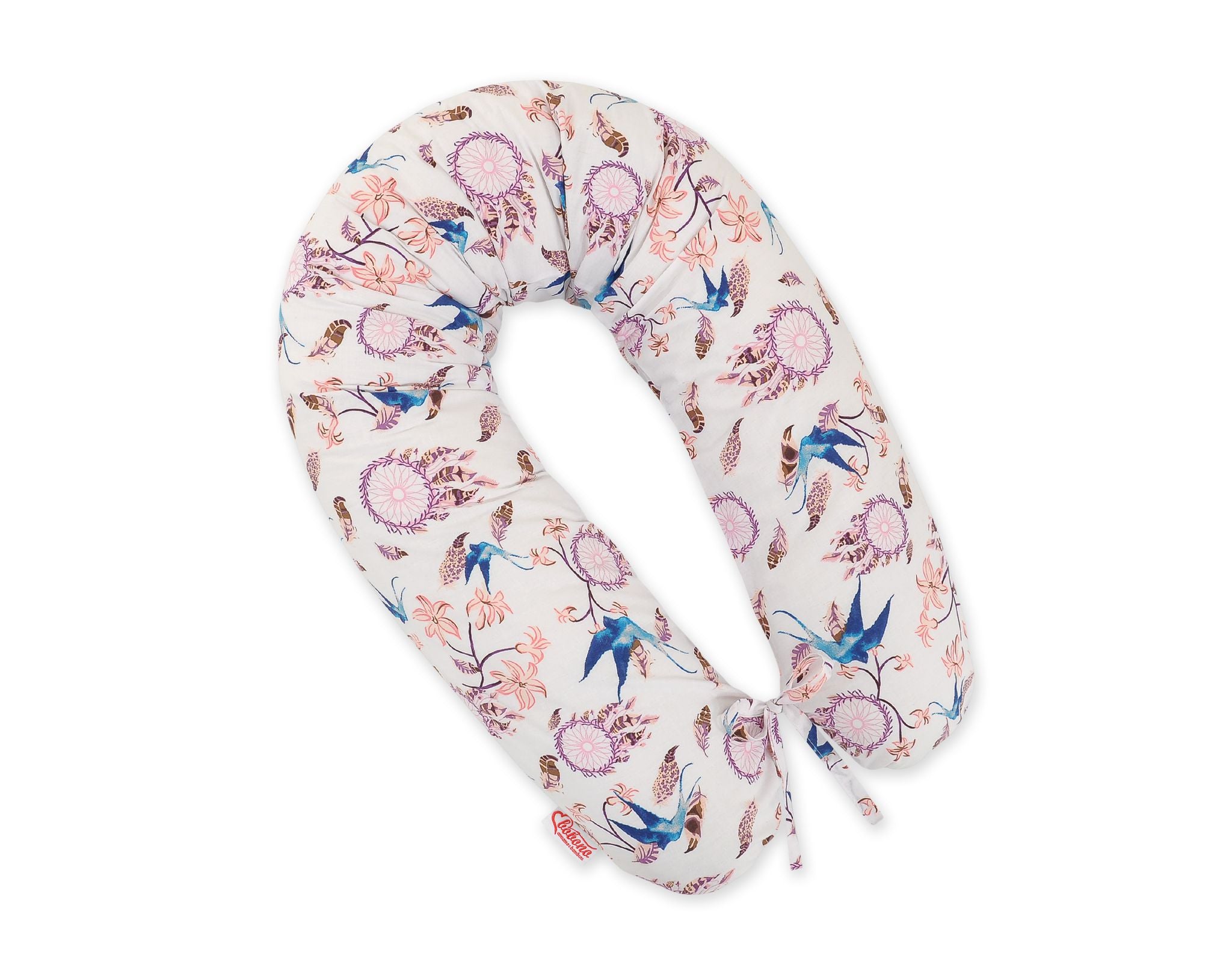 Pregnancy pillow- Longer, removable pillowcase - Swallows blue