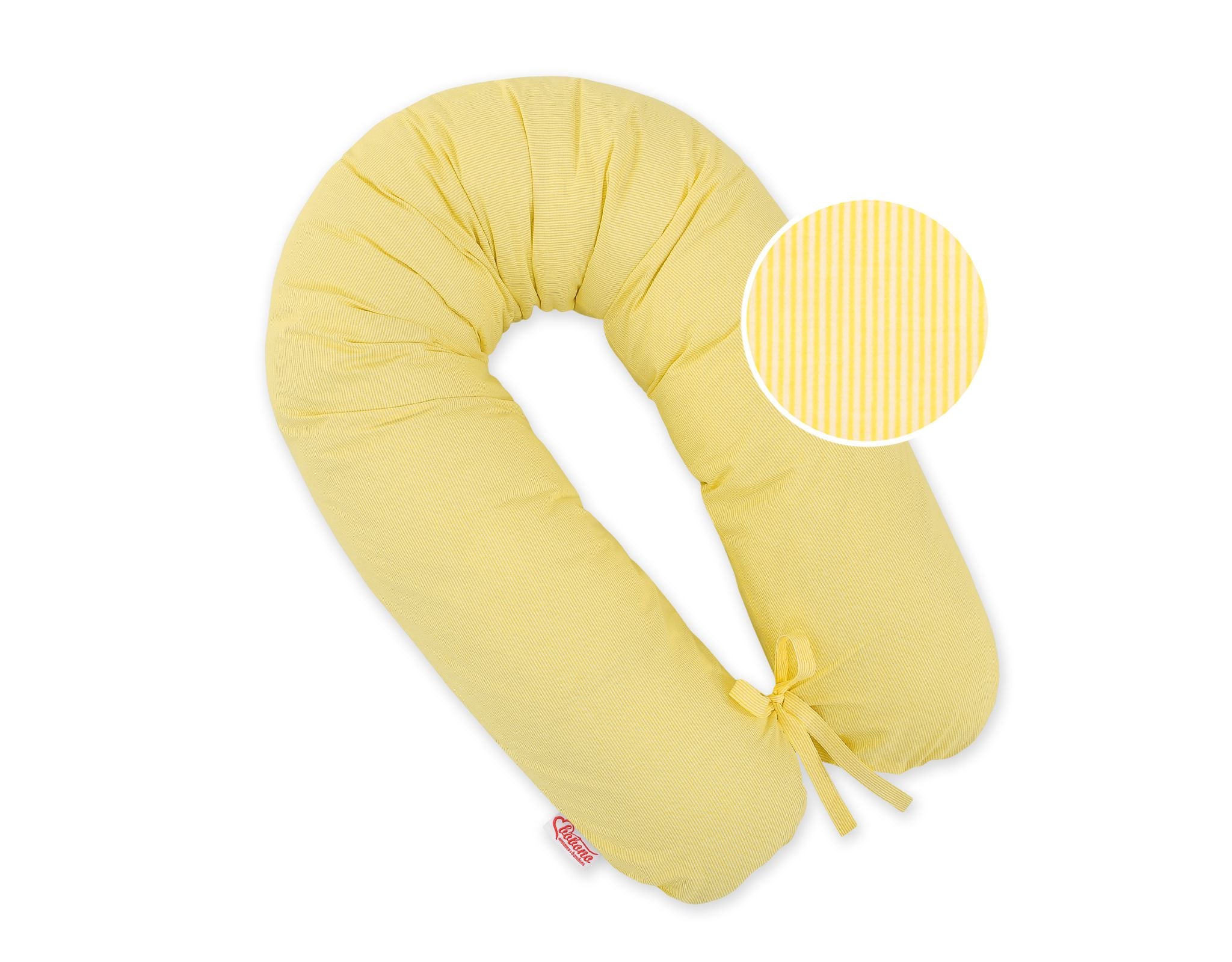 Pregnancy pillow- Longer, removable pillowcase - Yellow strips