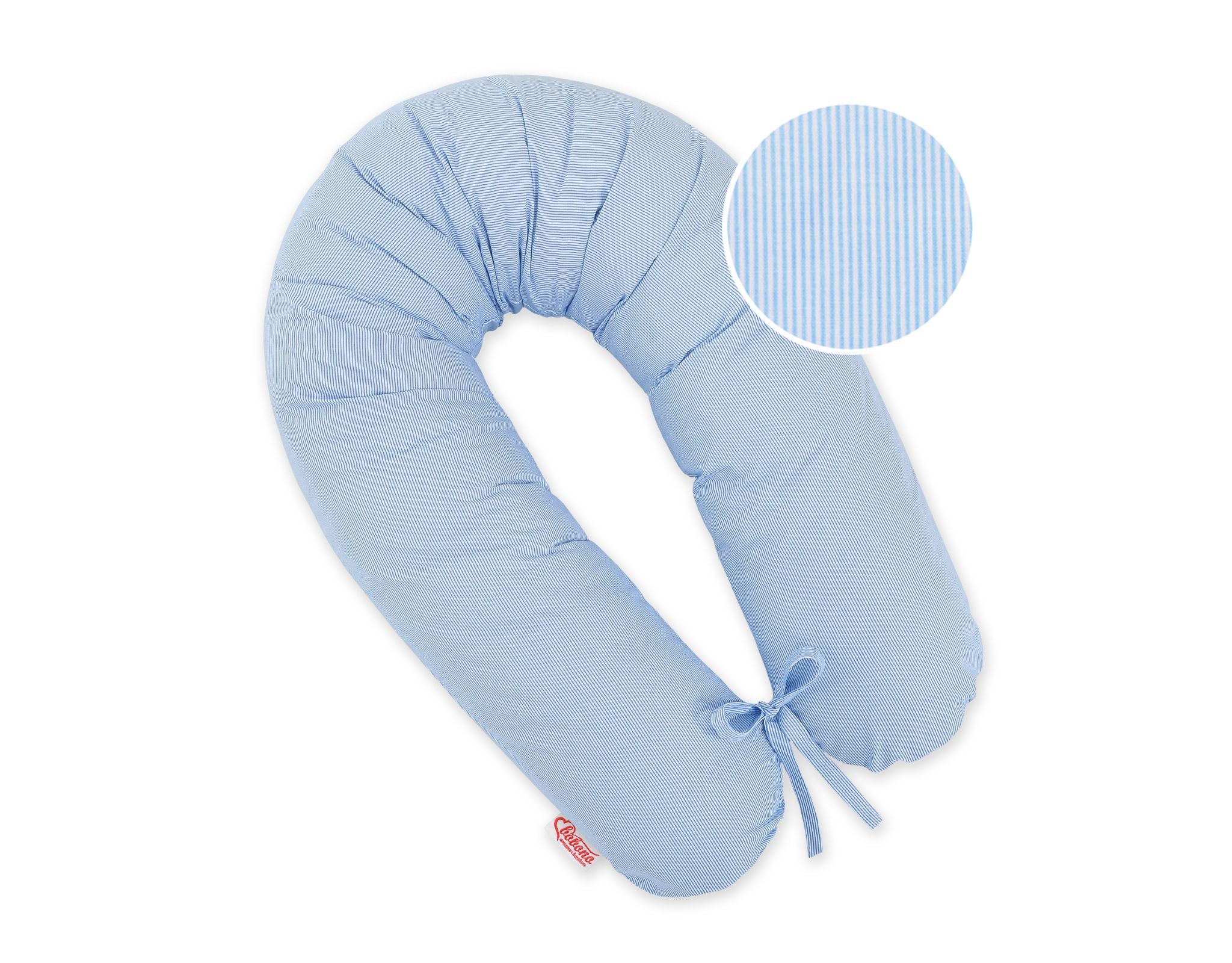 Pregnancy pillow- Longer, removable pillowcase - Blue strips