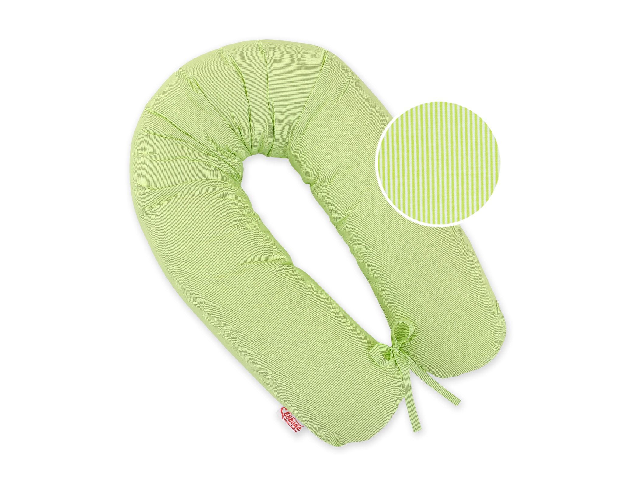 Pregnancy pillow- Longer, removable pillowcase - Green strips